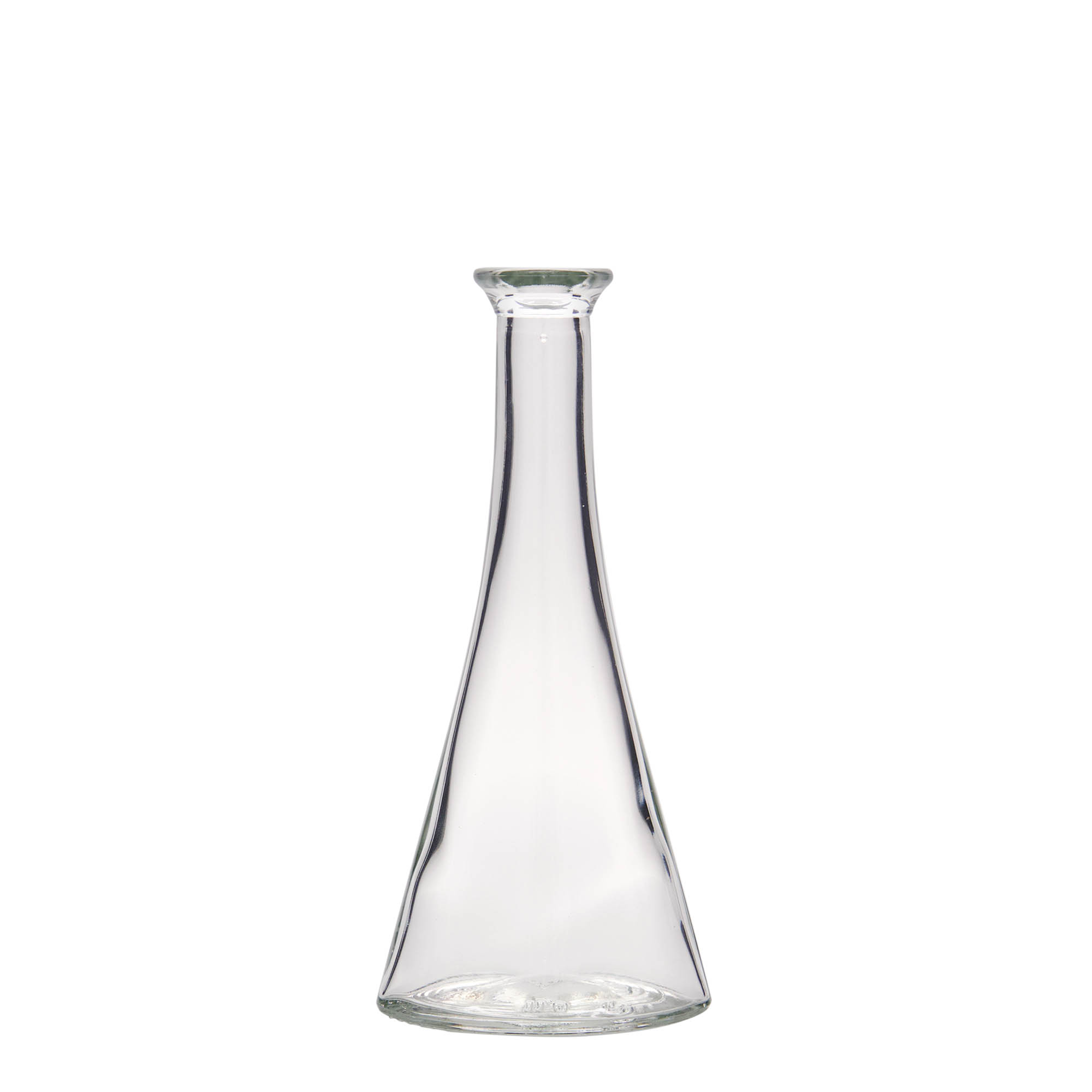 Glazen fles 'Veronica', 100 ml, halfrond, monding: kurk Glazen fles 'Veronica', 100 ml, halfrond, monding: kurk