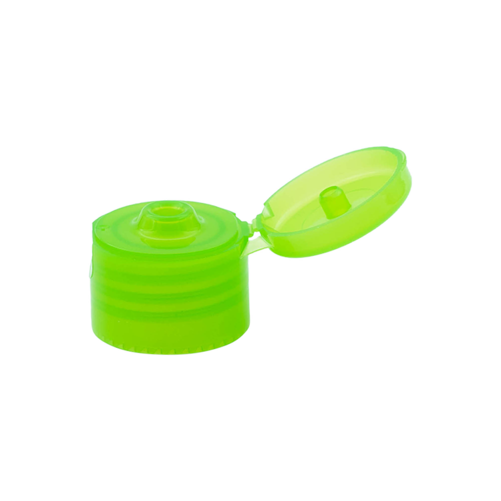 Bougage à vis à charnière rabattable, plastique PP, vert, pour bouchage: 24/410 Bougage à vis à charnière rabattable, plastique PP, vert, pour bouchage: 24/410