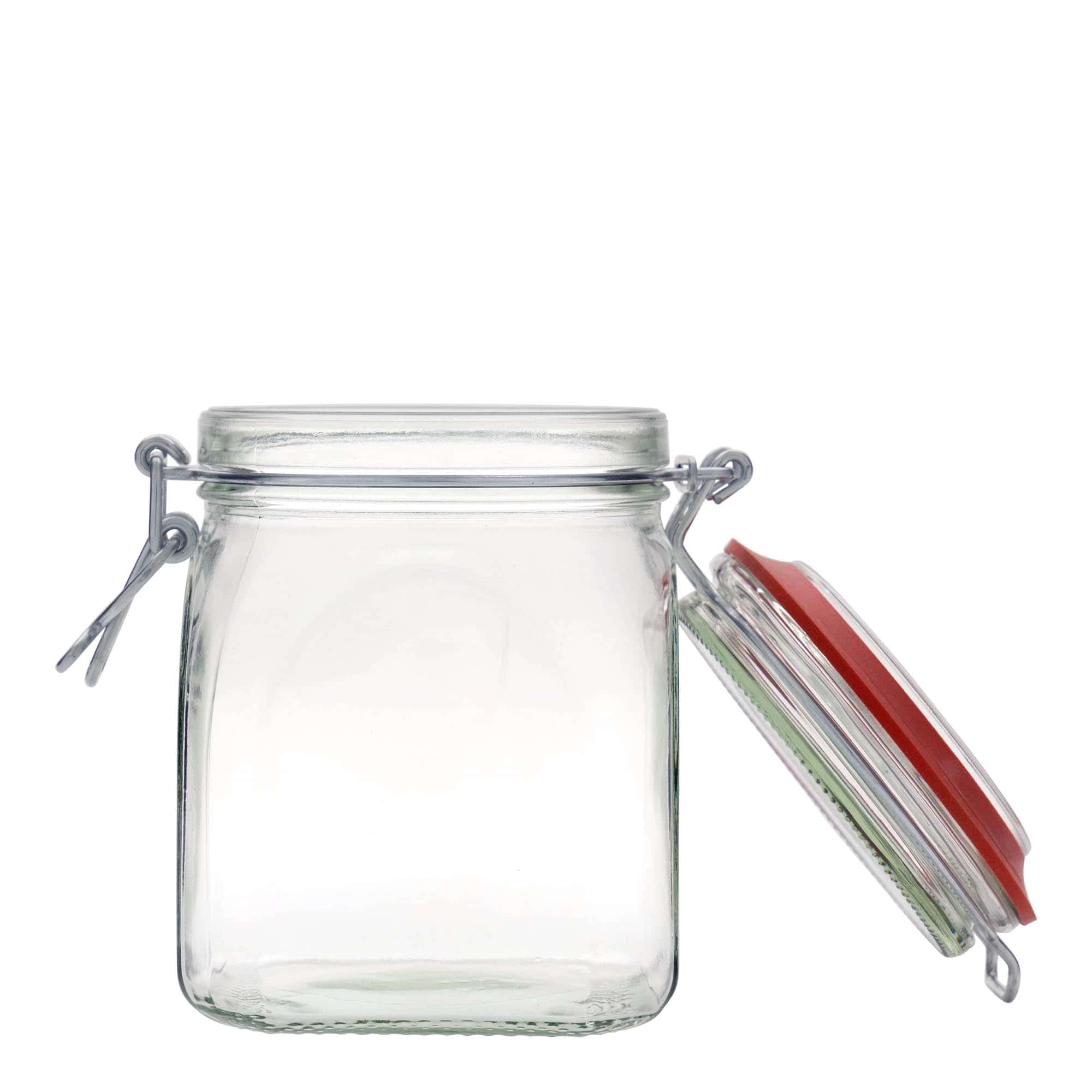 Bocal à fermeture mécanique 900 ml, carré, bouchage: bouchon mécanique Bocal à fermeture mécanique 900 ml, carré, bouchage: bouchon mécanique