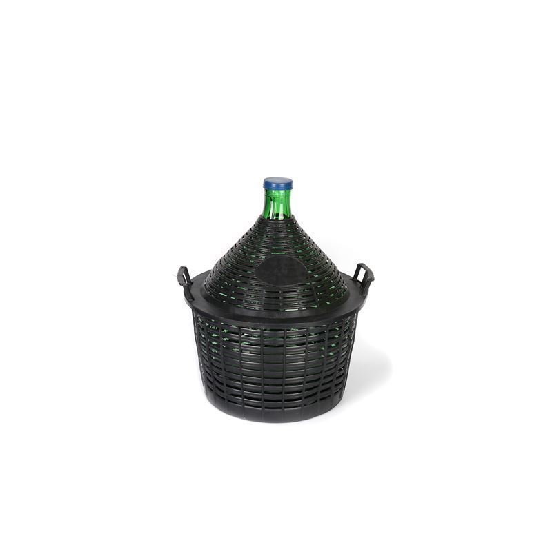 Ballonfles smalle hals, 20 l, glas, groen, monding: stulpdeksel Ballonfles smalle hals, 20 l, glas, groen, monding: stulpdeksel