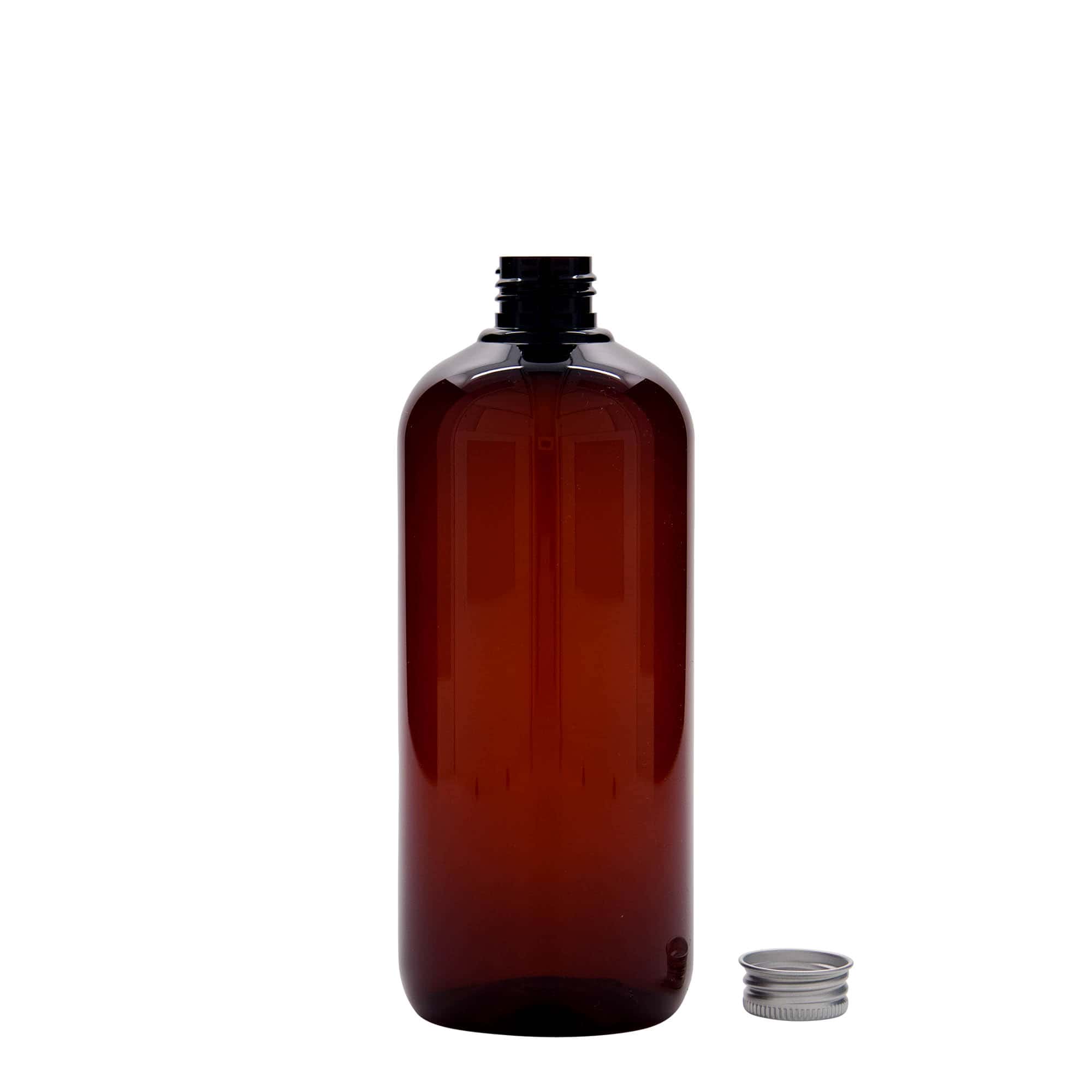 Bouteille en plastique recyclé 500 ml « Victor’s Best », PCR, brun, bouchage:  24/410