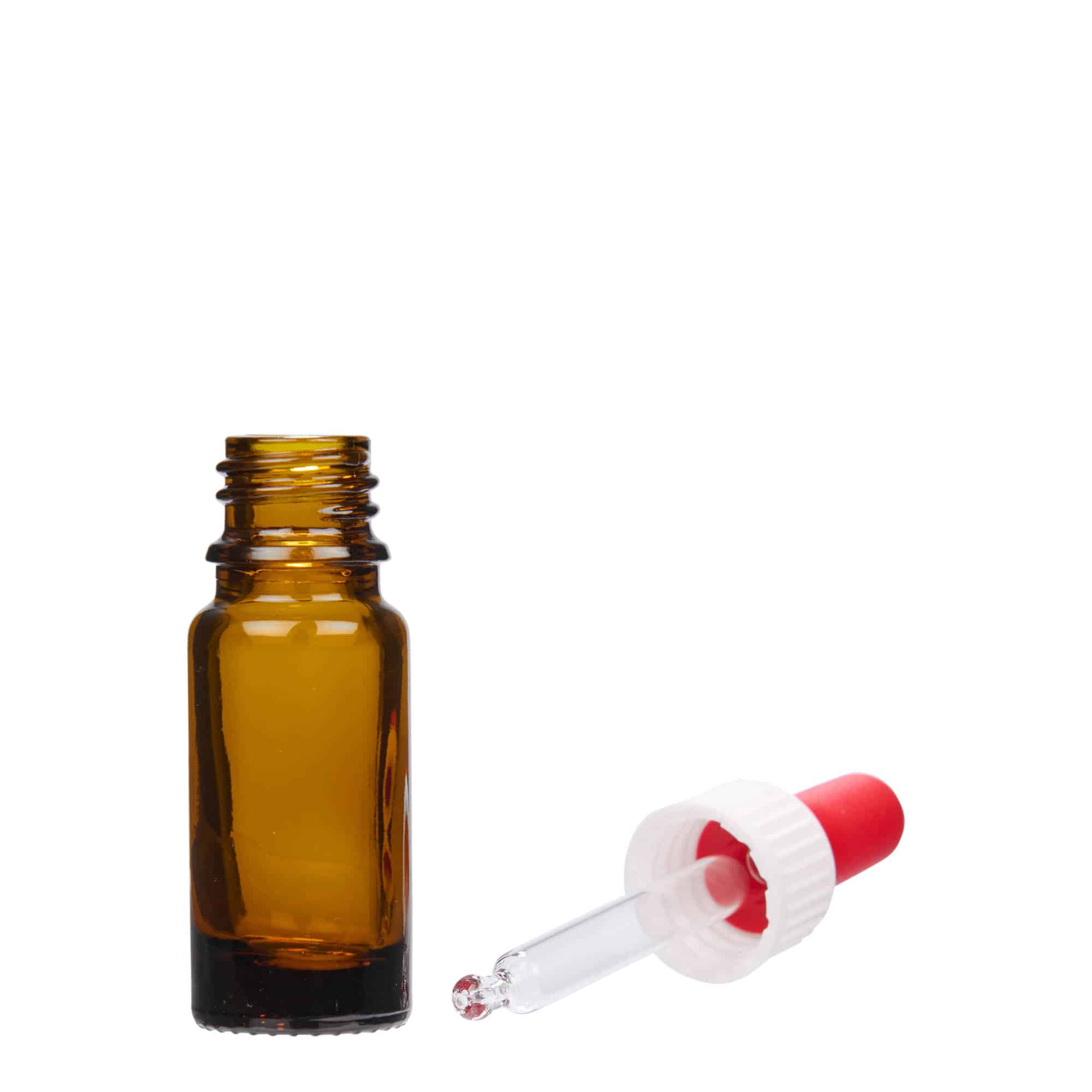 Pipetflesje medicijn, 10 ml, glas, bruin, monding: DIN 18 Pipetflesje medicijn, 10 ml, glas, bruin, monding: DIN 18