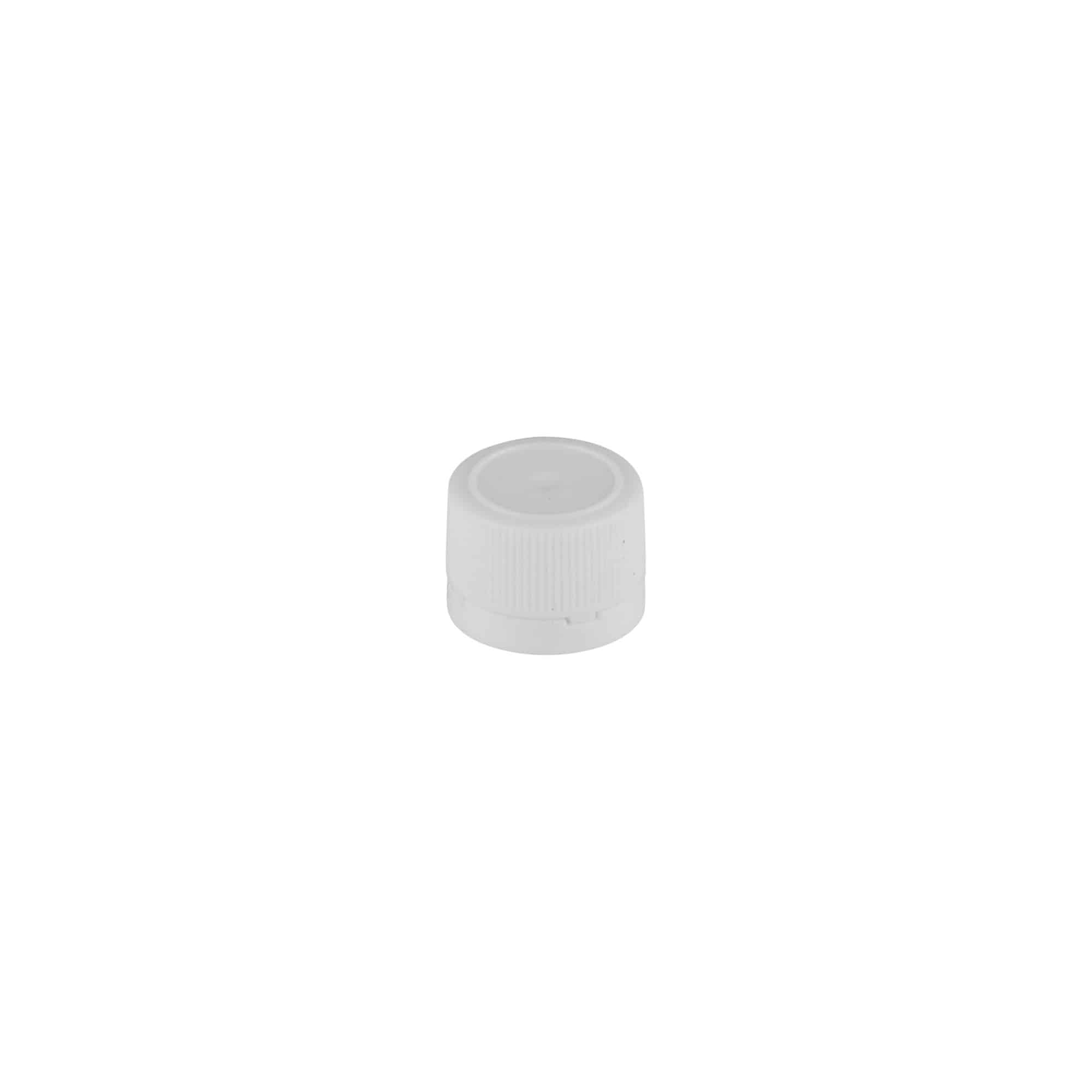 Bougage à vis pour éprouvette en PET, plastique, blanc