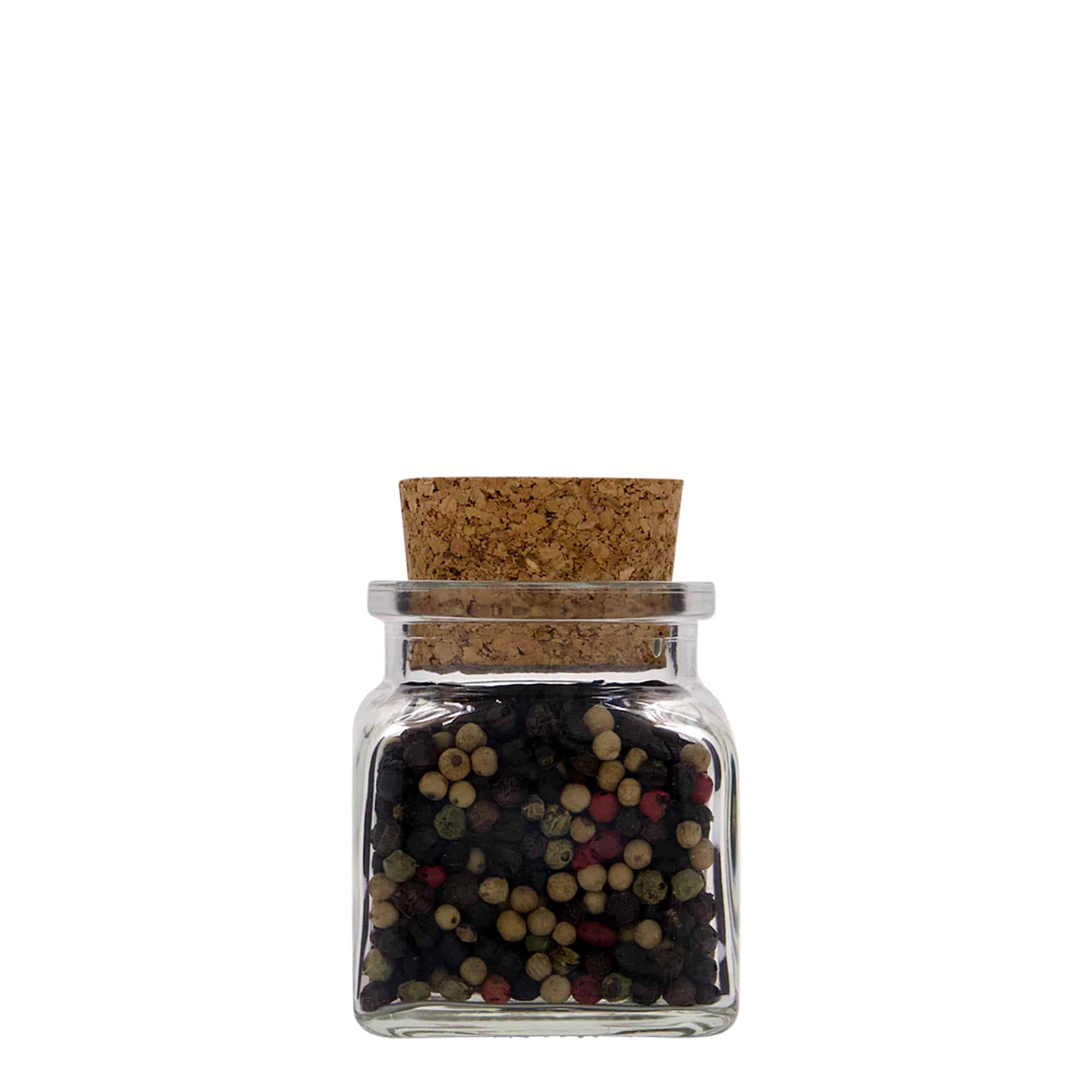 Petit pot carré liège 120 ml, carré, bouchage: bouchon