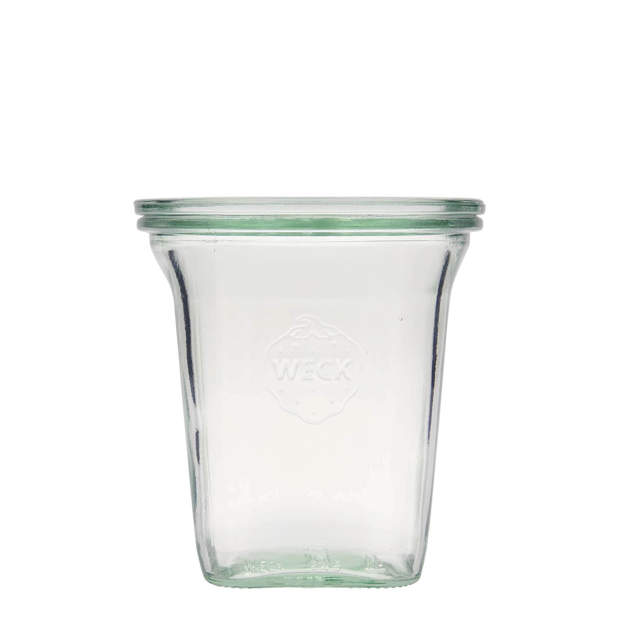 WECK-Quadropot, 545 ml, vierkant, monding: ronde rand