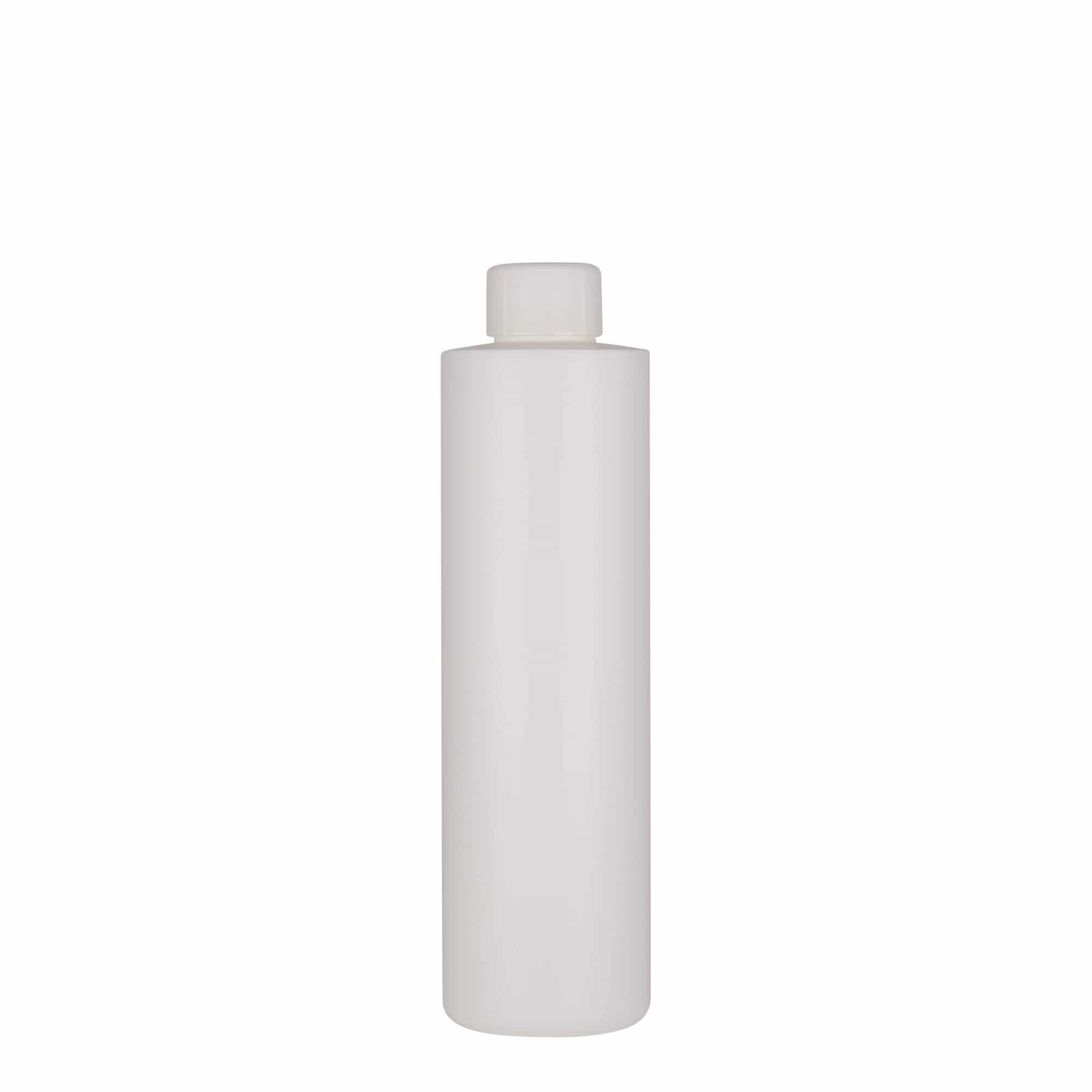Plastic fles 'Pipe', 250 ml, HDPE, wit, monding: 24/410