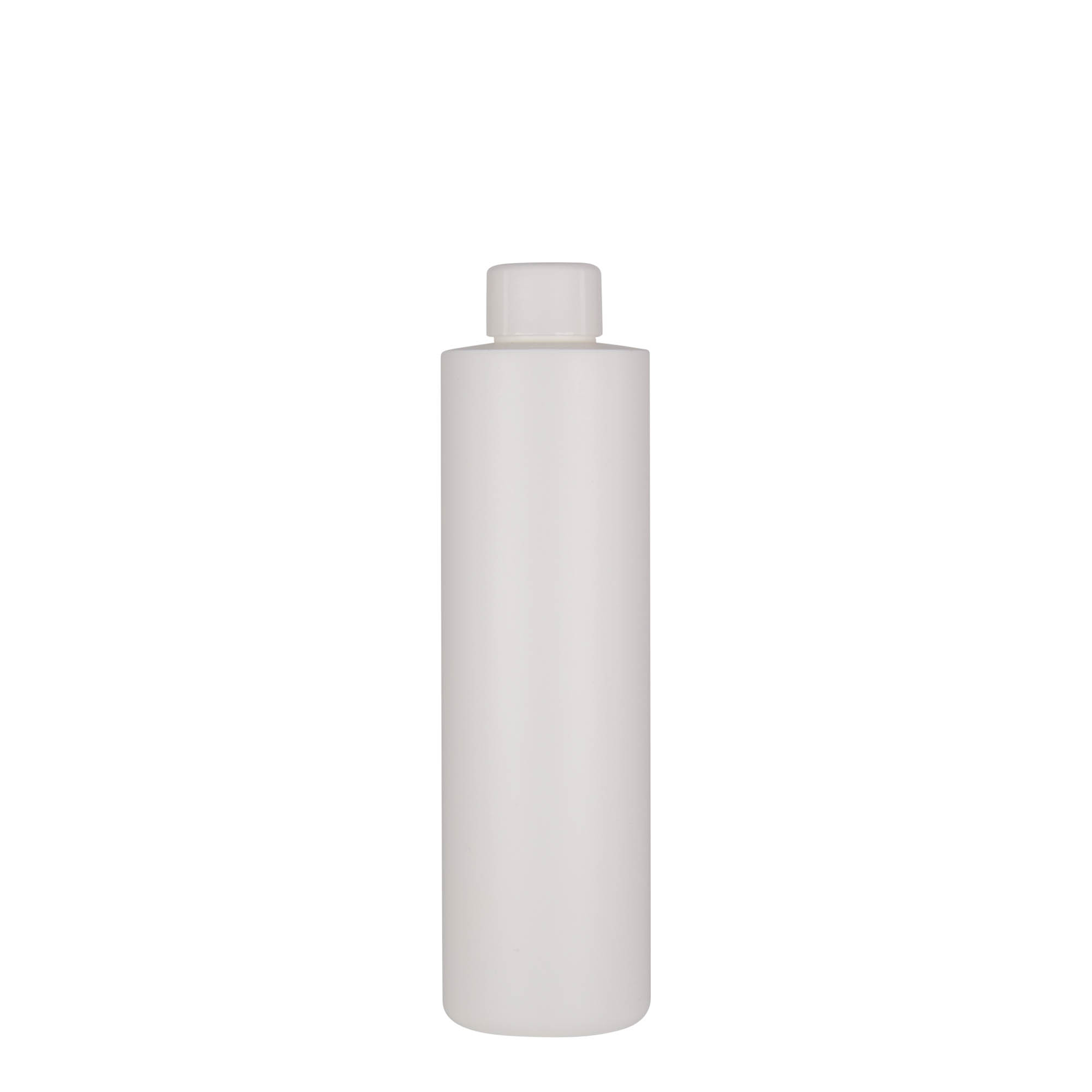 Plastic fles 'Pipe', 250 ml, HDPE, wit, monding: 24/410