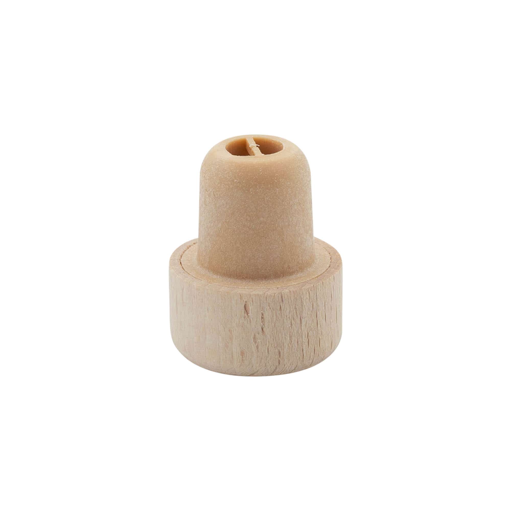Dopkurk met doseeropening, 19 mm, kunststof-hout/kunststof, meerkleurig, voor monding: kurk