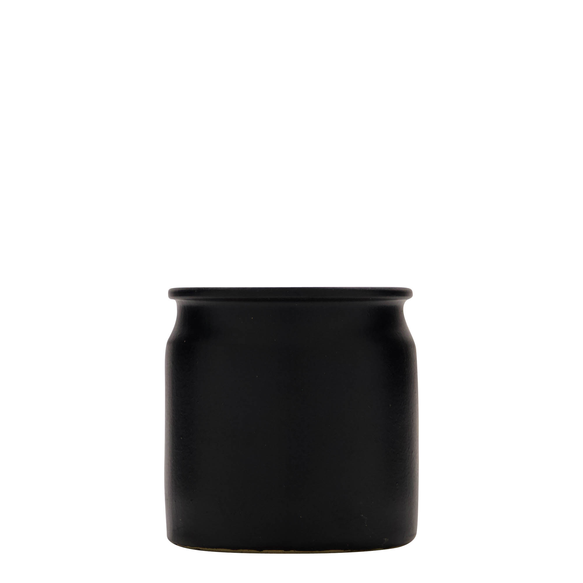 Steengoed pot, 160 ml, keramiek, zwart, monding: kurk
