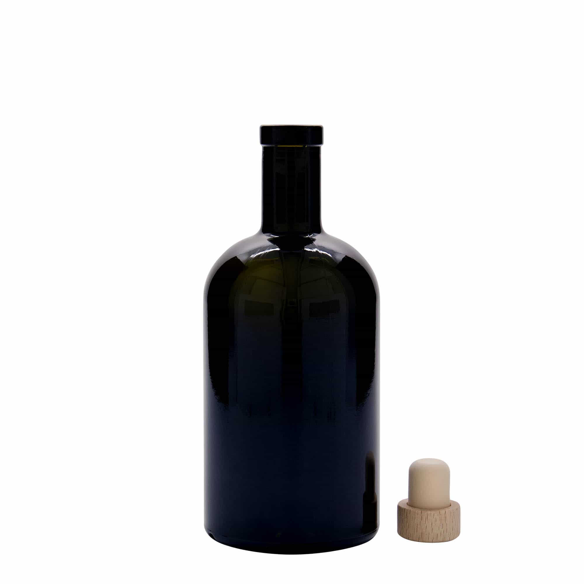 Glazen fles 'Farmacia', 500 ml, antiekgroen, monding: kurk