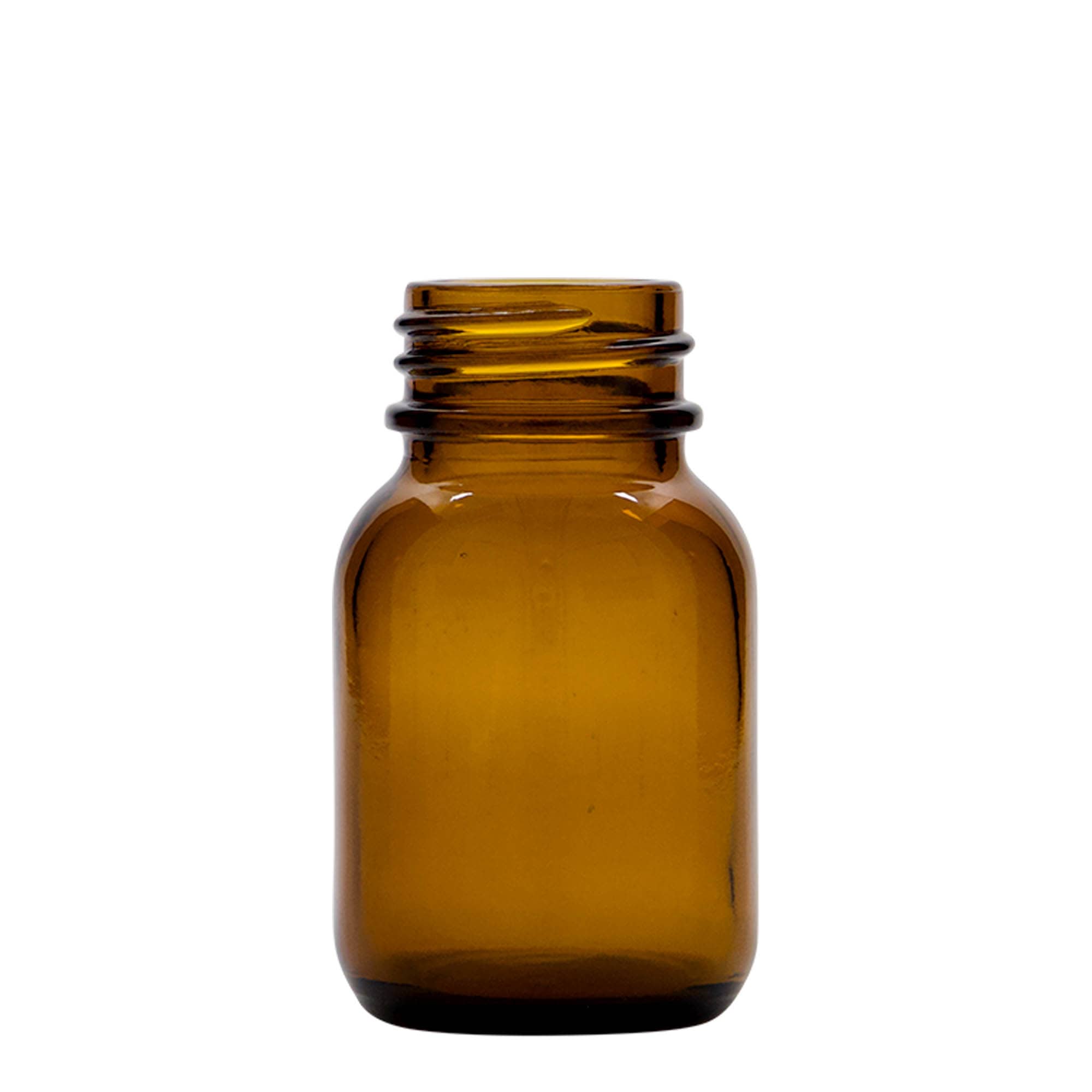 Pot met brede hals, 50 ml, bruin, monding: DIN 32