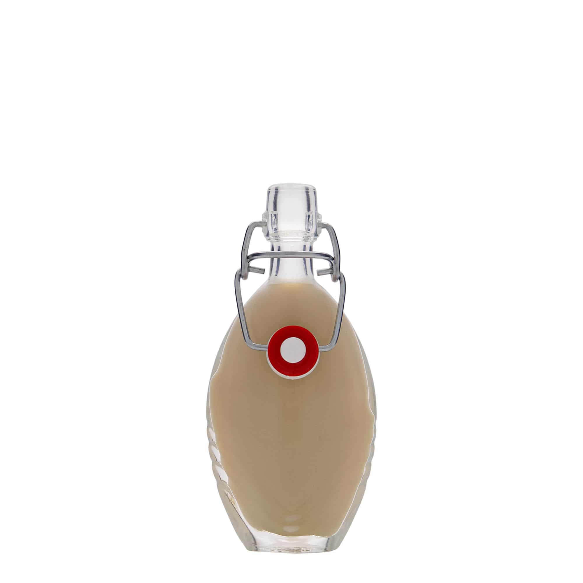 Glazen fles 'Florence', 40 ml, ovaal, monding: beugelsluiting Glazen fles 'Florence', 40 ml, ovaal, monding: beugelsluiting