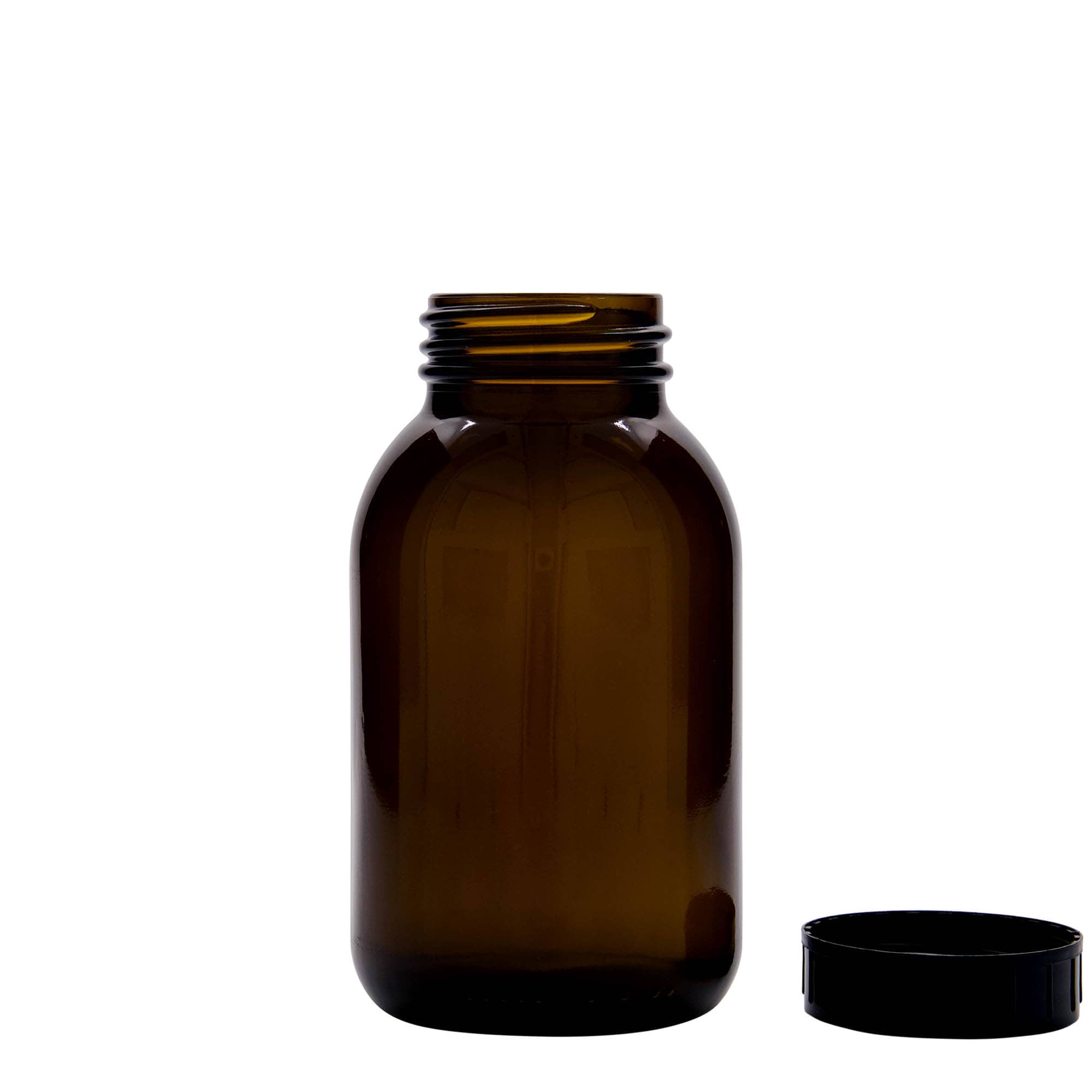 Pot met brede hals, 500 ml, bruin, monding: DIN 55