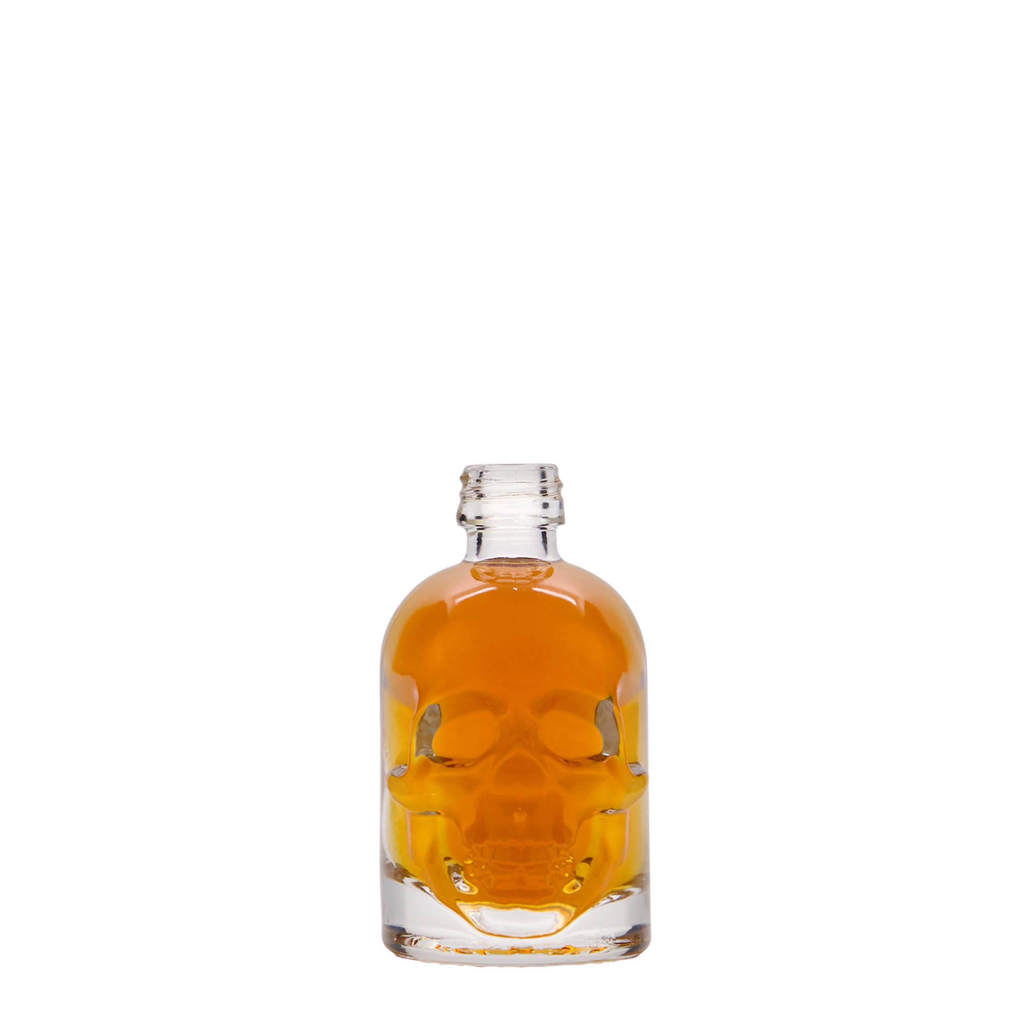 Bouteille en verre 50 ml « Crâne », bouchage: PP 18