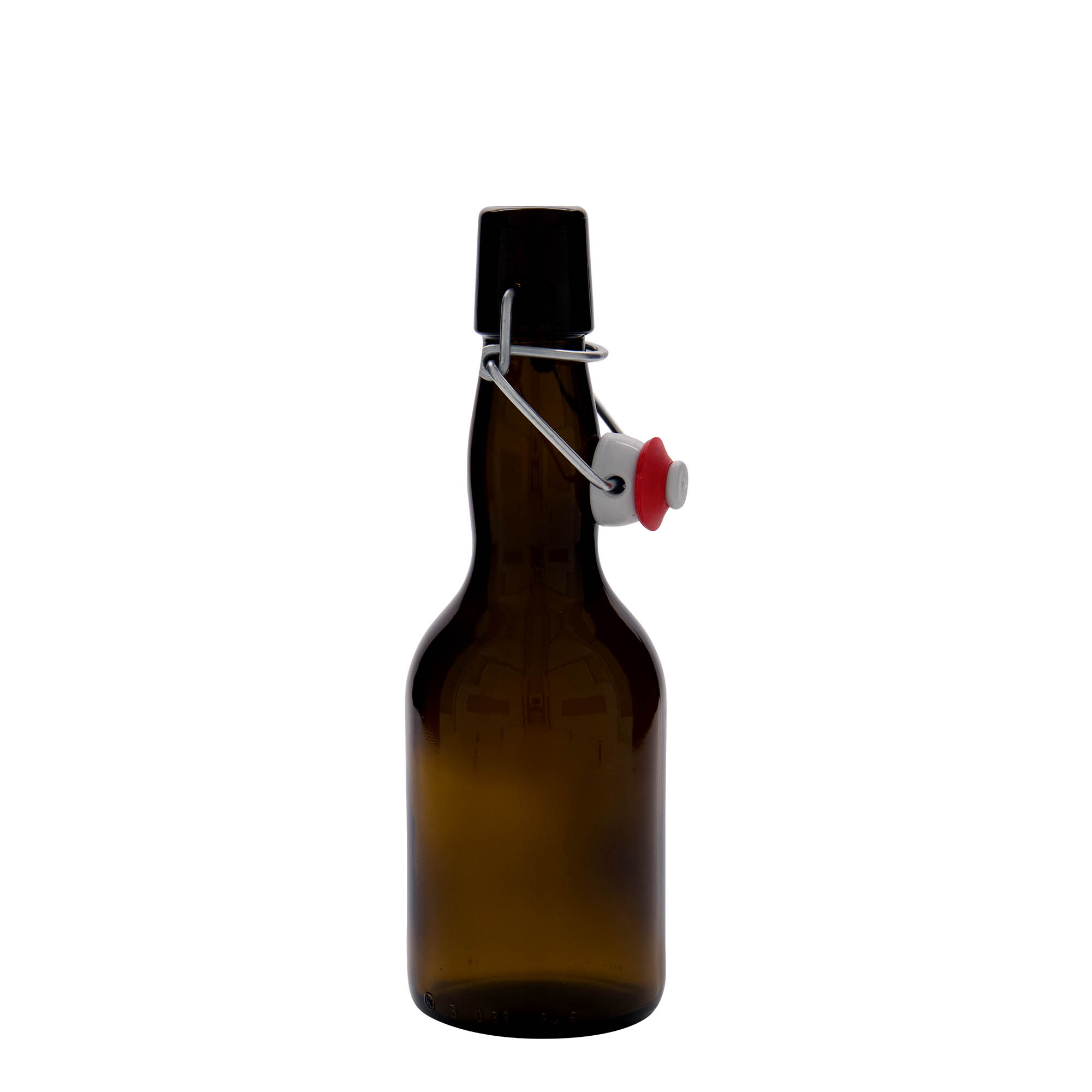 Bouteille de bière col large 330 ml, verre, brun, bouchage: bouchon mécanique Bouteille de bière col large 330 ml, verre, brun, bouchage: bouchon mécanique