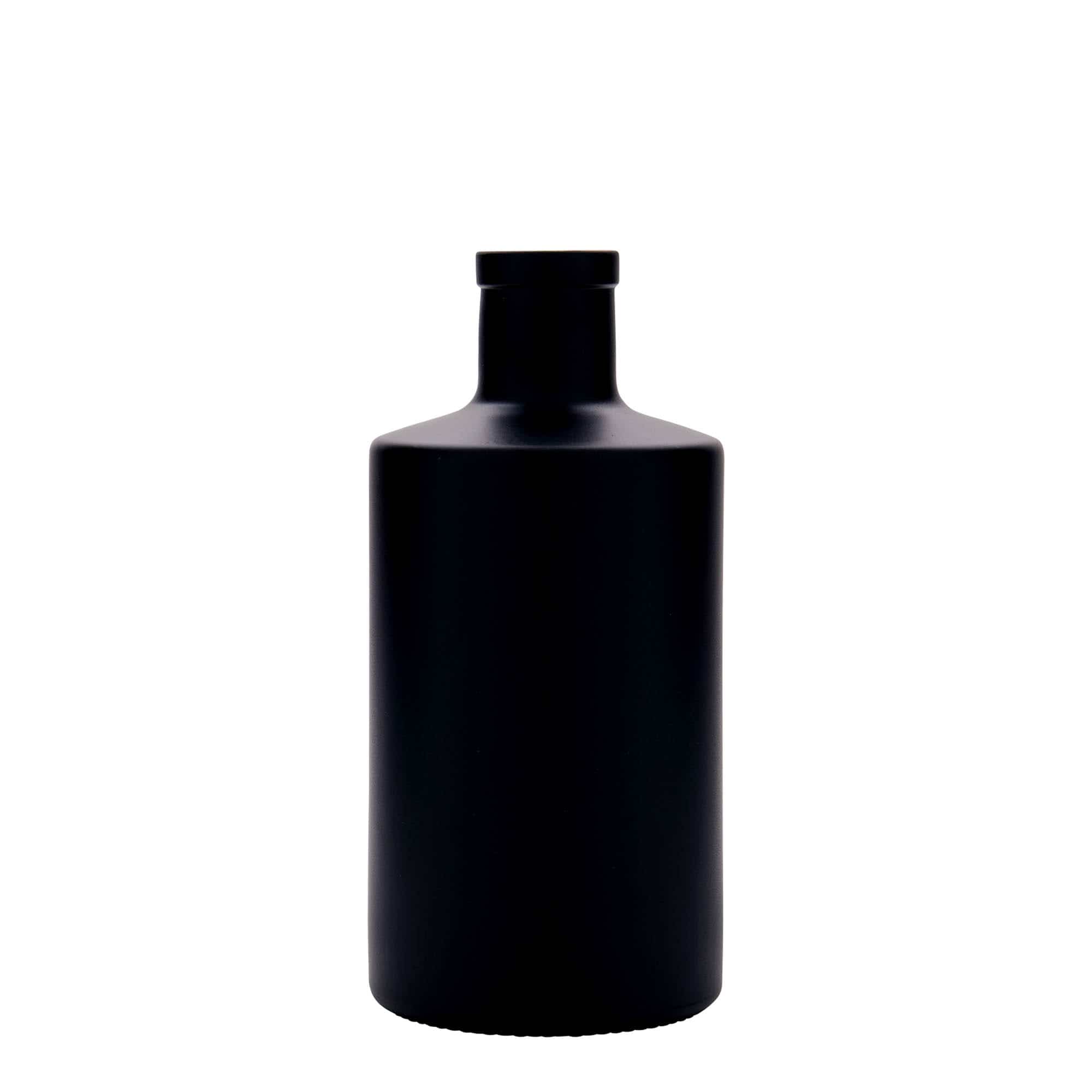 Bouteille en verre 500 ml 'Caroline', noire, bouchage: bouchon