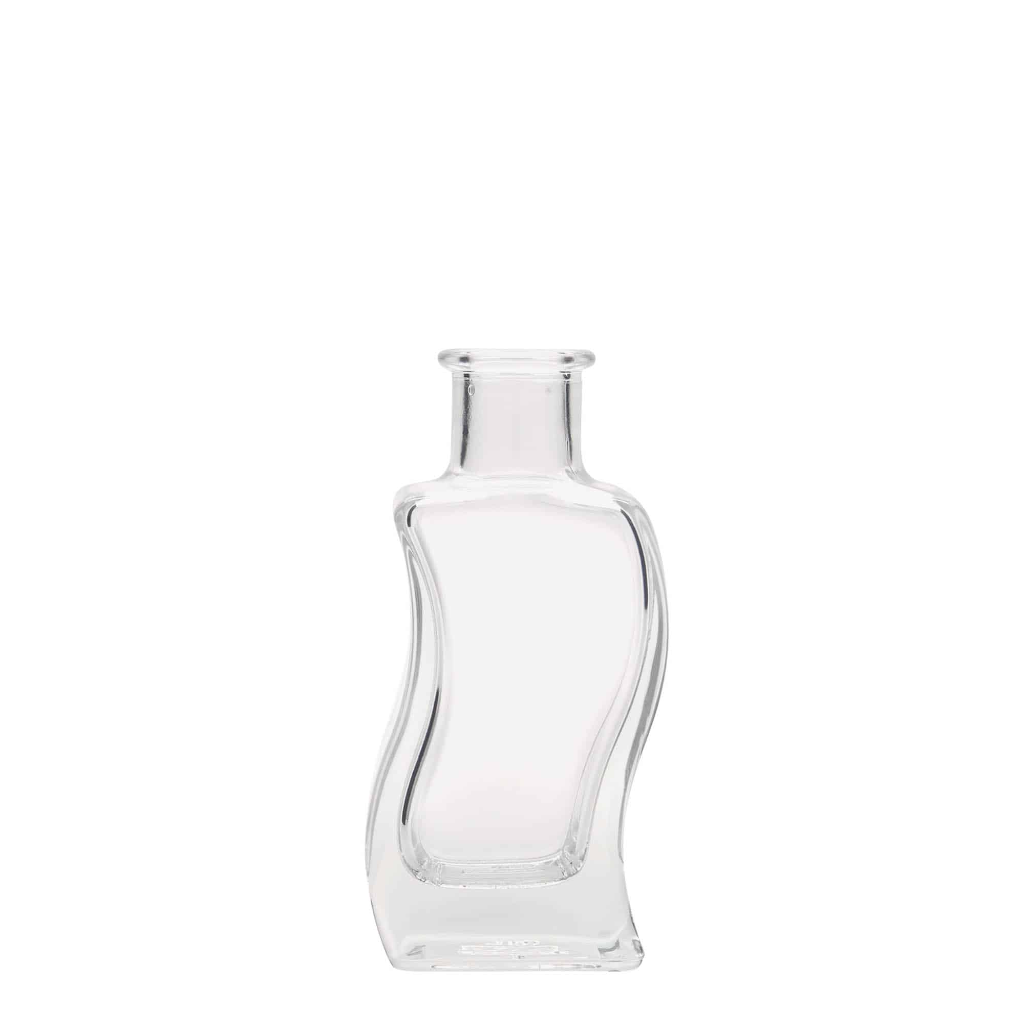 Glazen fles 'Golf', 100 ml, vierkant, monding: kurk Glazen fles 'Golf', 100 ml, vierkant, monding: kurk