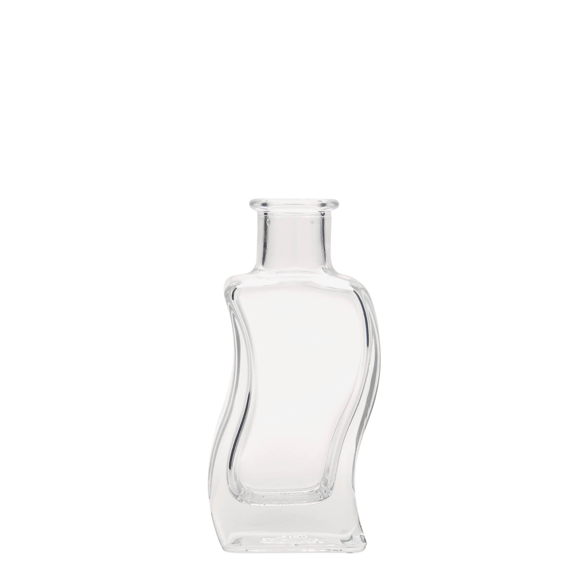 Bouteille en verre 100 ml 'Vague', carrée, bouchage: bouchon Bouteille en verre 100 ml 'Vague', carrée, bouchage: bouchon