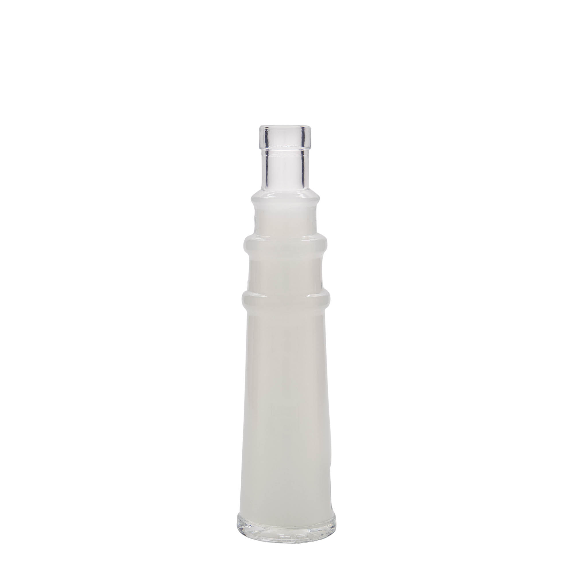 Glazen fles 'Vuurtoren', 100 ml, monding: kurk