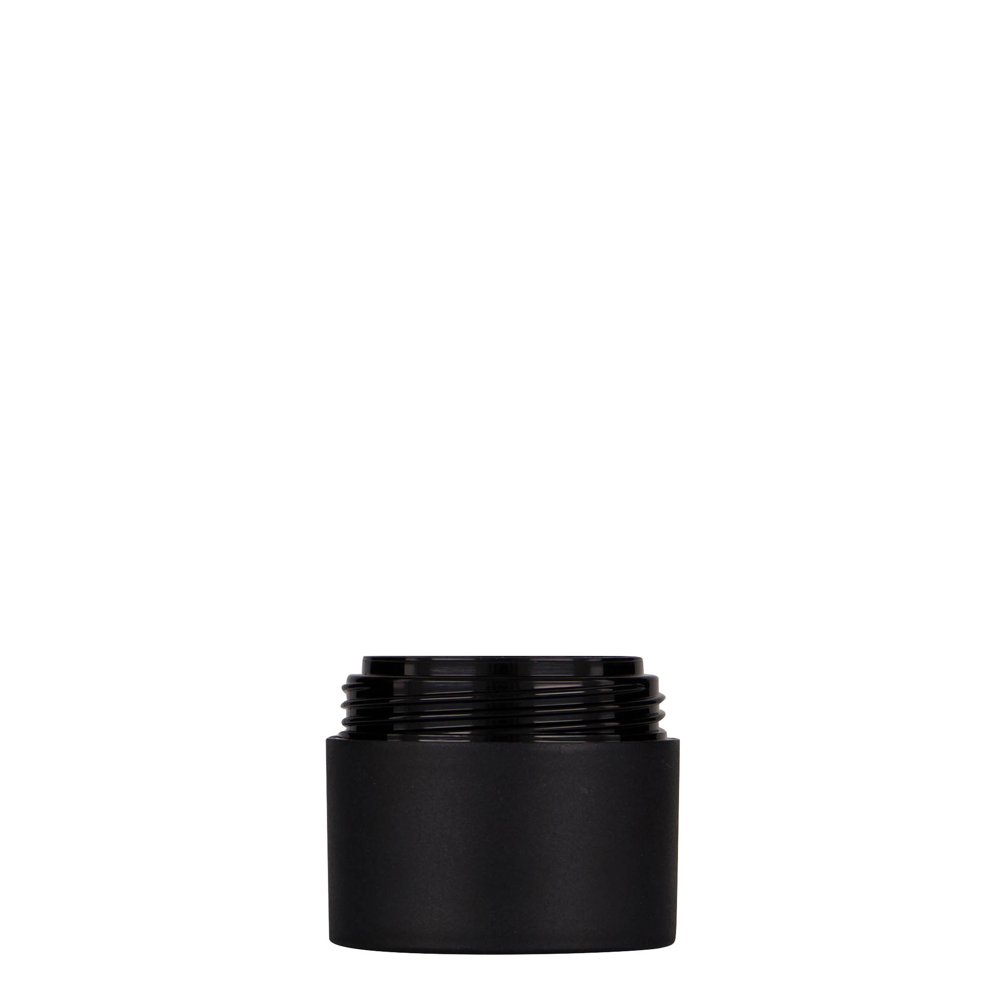 Boîte en plastique 30 ml 'Antonella', PP, noire, bouchage: Bougage à vis