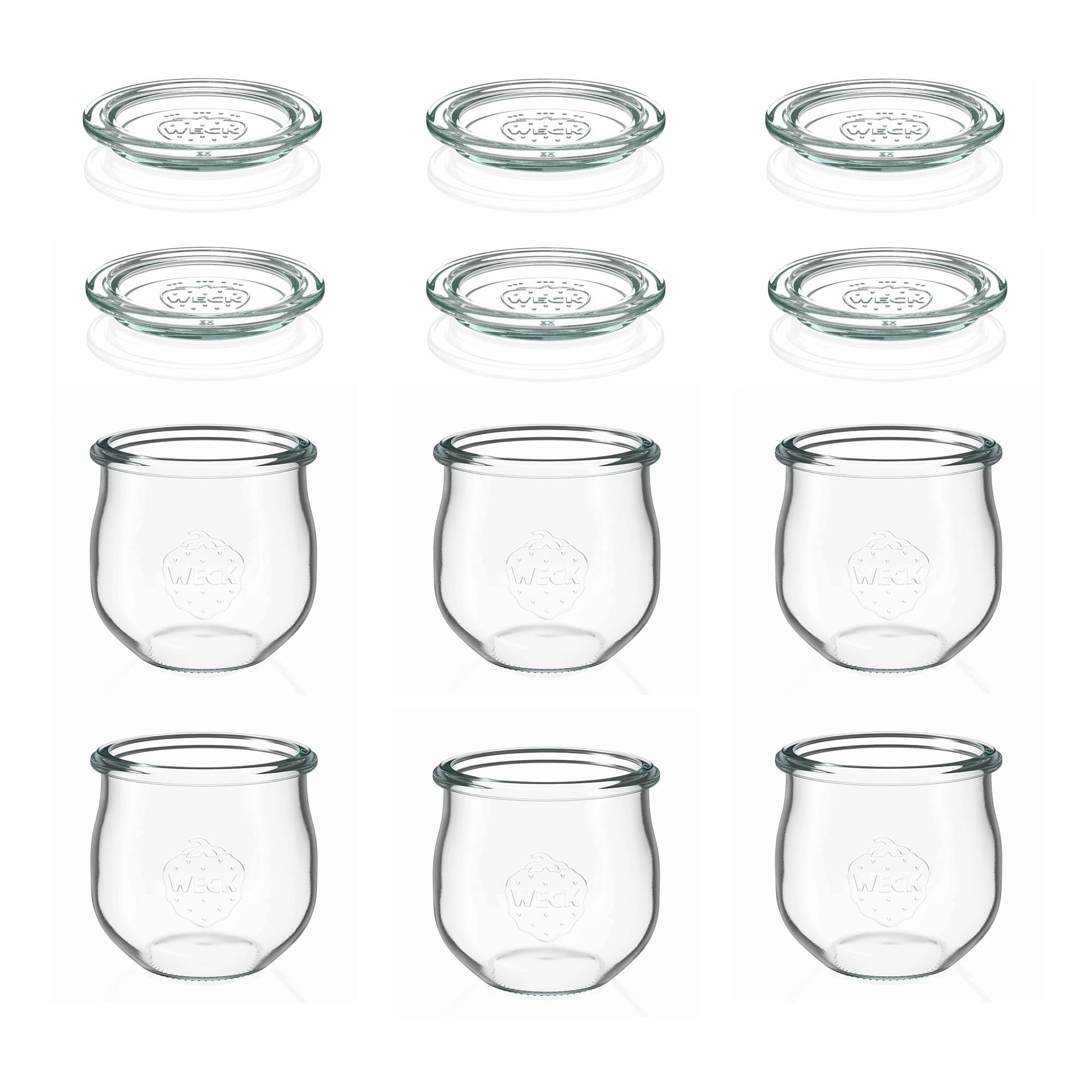 6x 370 ml WECK-tulpenpot met glazen deksel RR 80