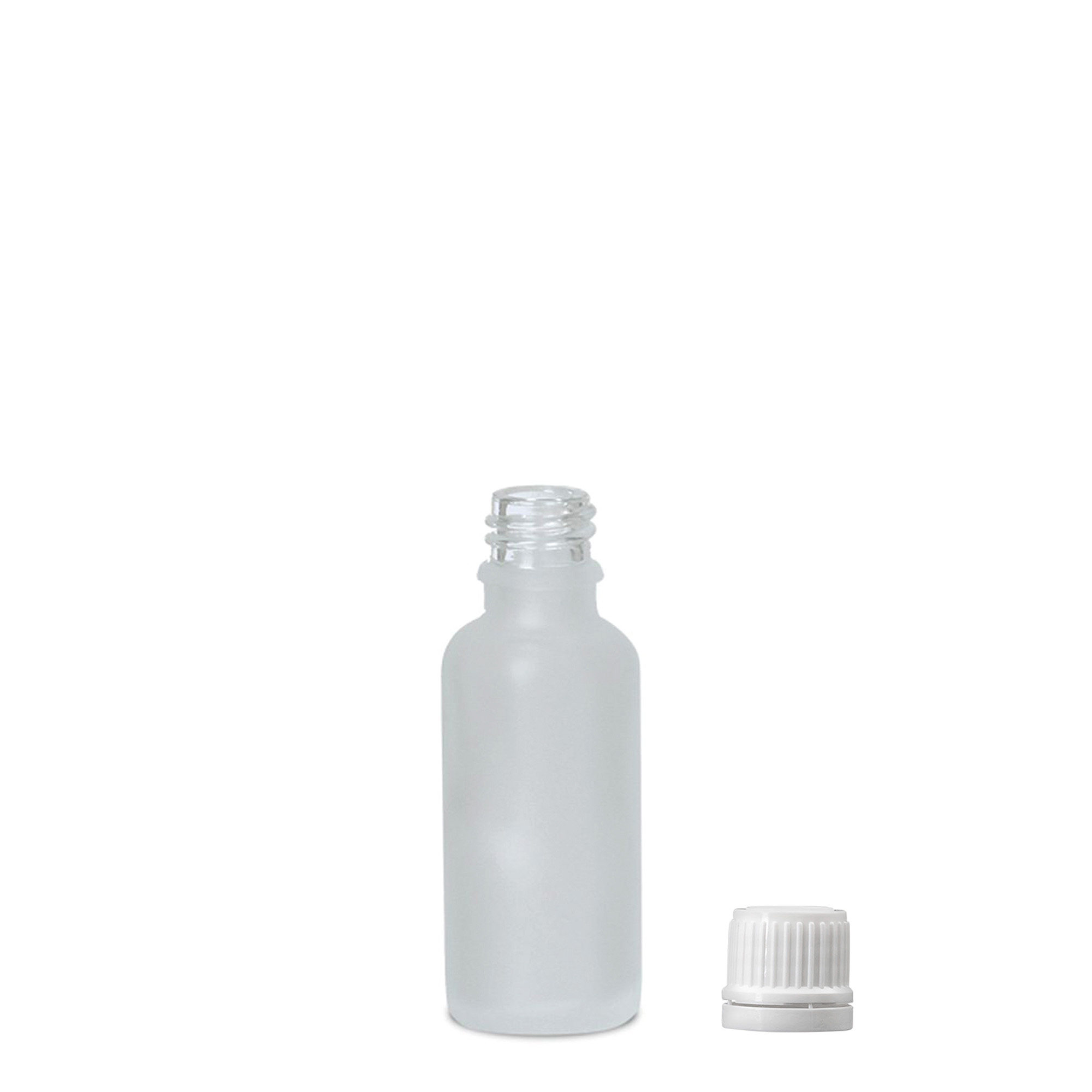 Flacon médical 30 ml, verre, givré, goulot : DIN 18