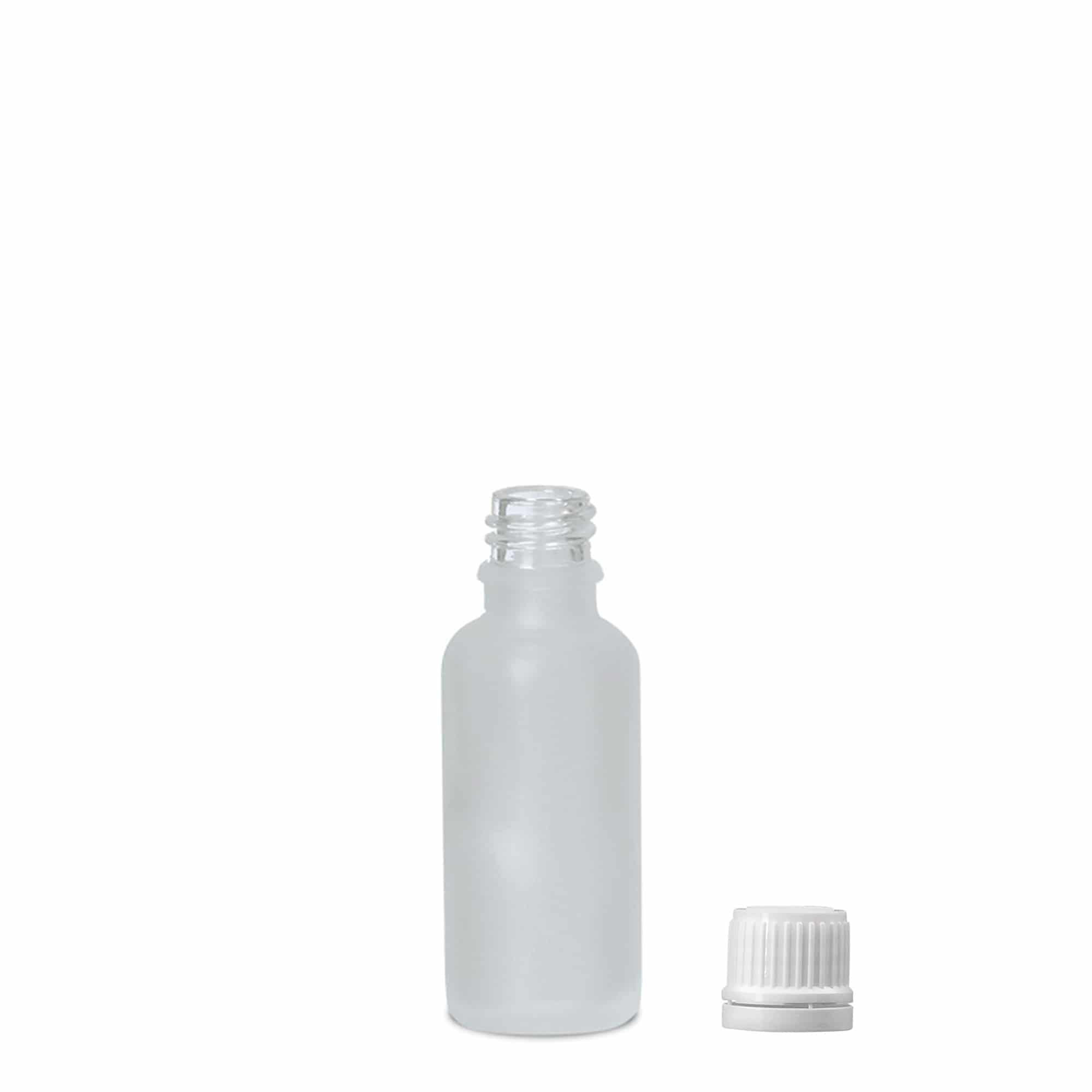 30 ml medicijnfles, glas, bruin mat, opening: DIN 18