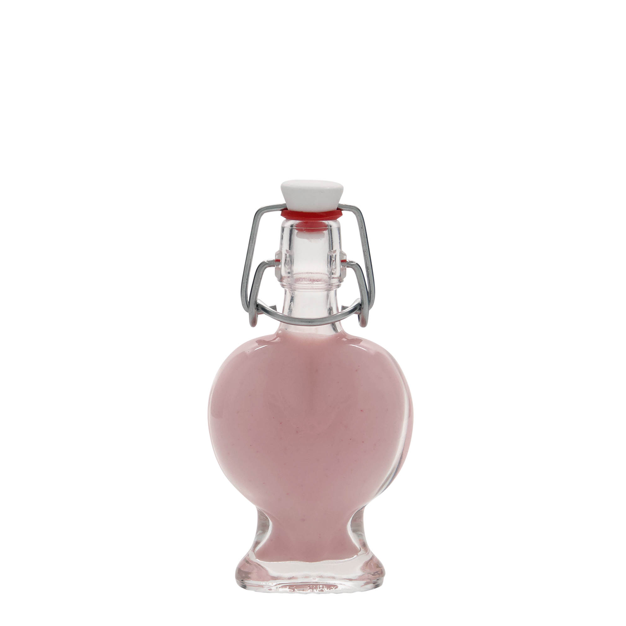 Glazen fles 'Hart', 40 ml,monding: beugelsluiting Glazen fles 'Hart', 40 ml,monding: beugelsluiting