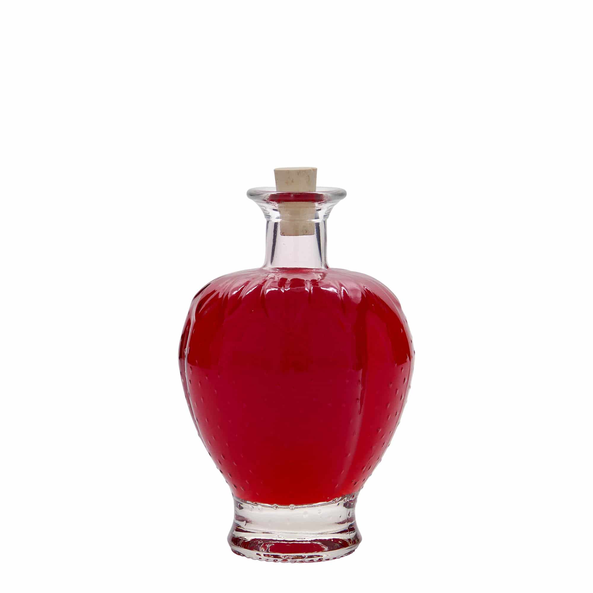 Glazen fles 'Aardbei', 200 ml, monding: kurk