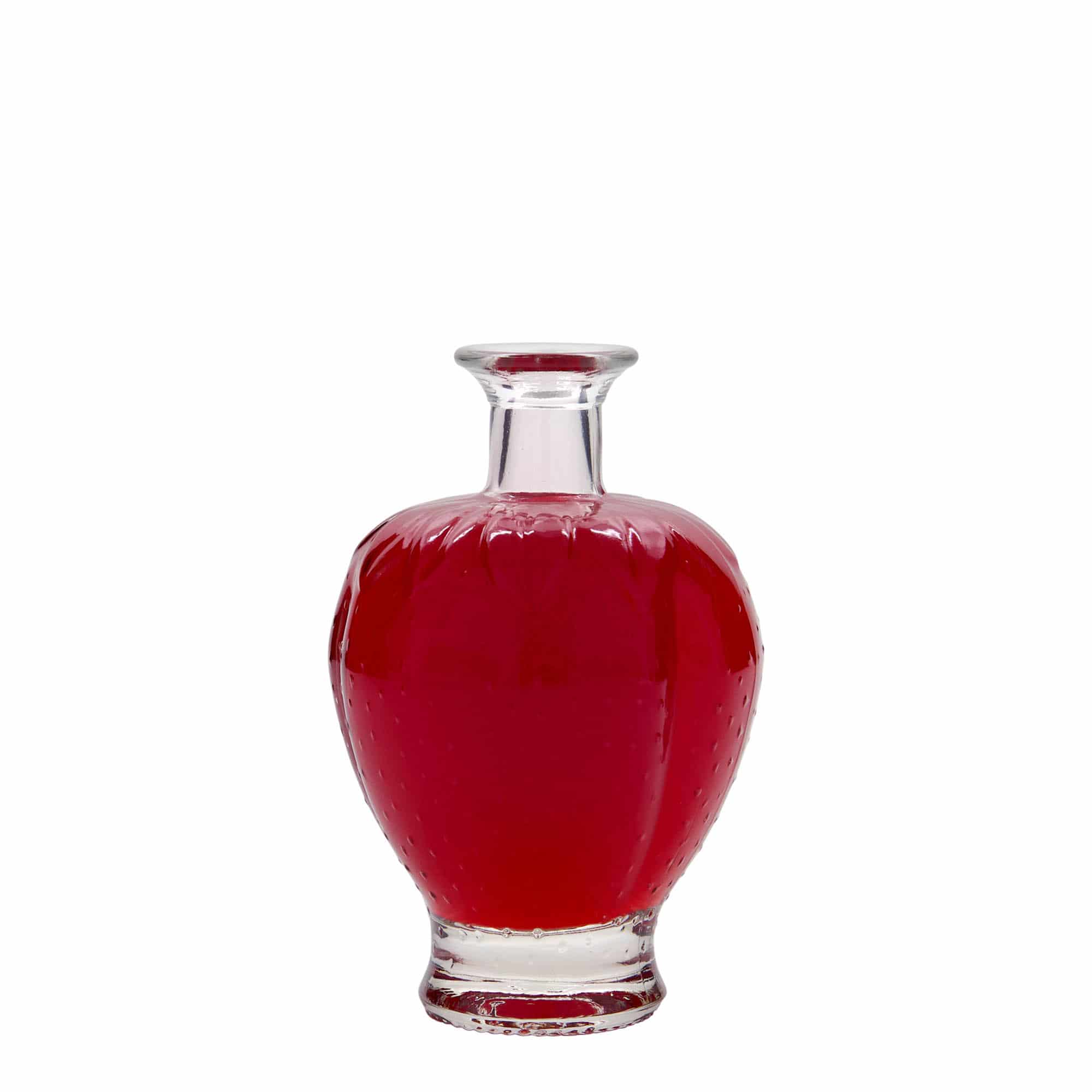 Glazen fles 'Aardbei', 200 ml, monding: kurk