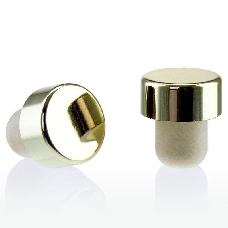 Dopkurk, 19 mm, kunststof, goud, voor monding: kurk