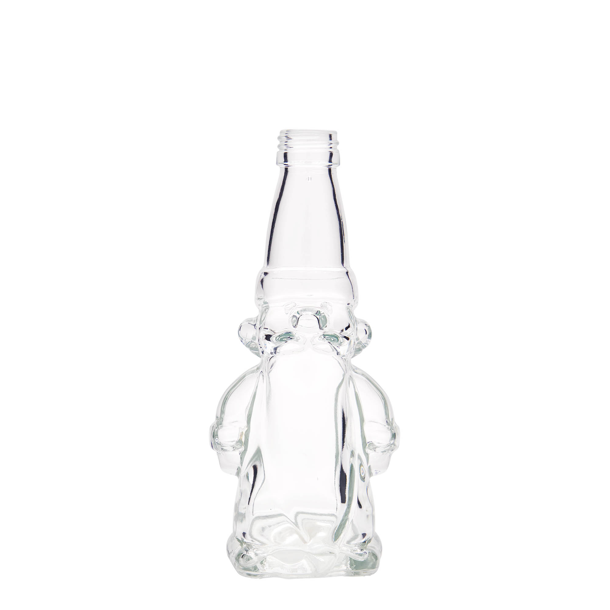 Glazen fles 'Kerstkabouter', 200 ml, monding: PP 28 Glazen fles 'Kerstkabouter', 200 ml, monding: PP 28