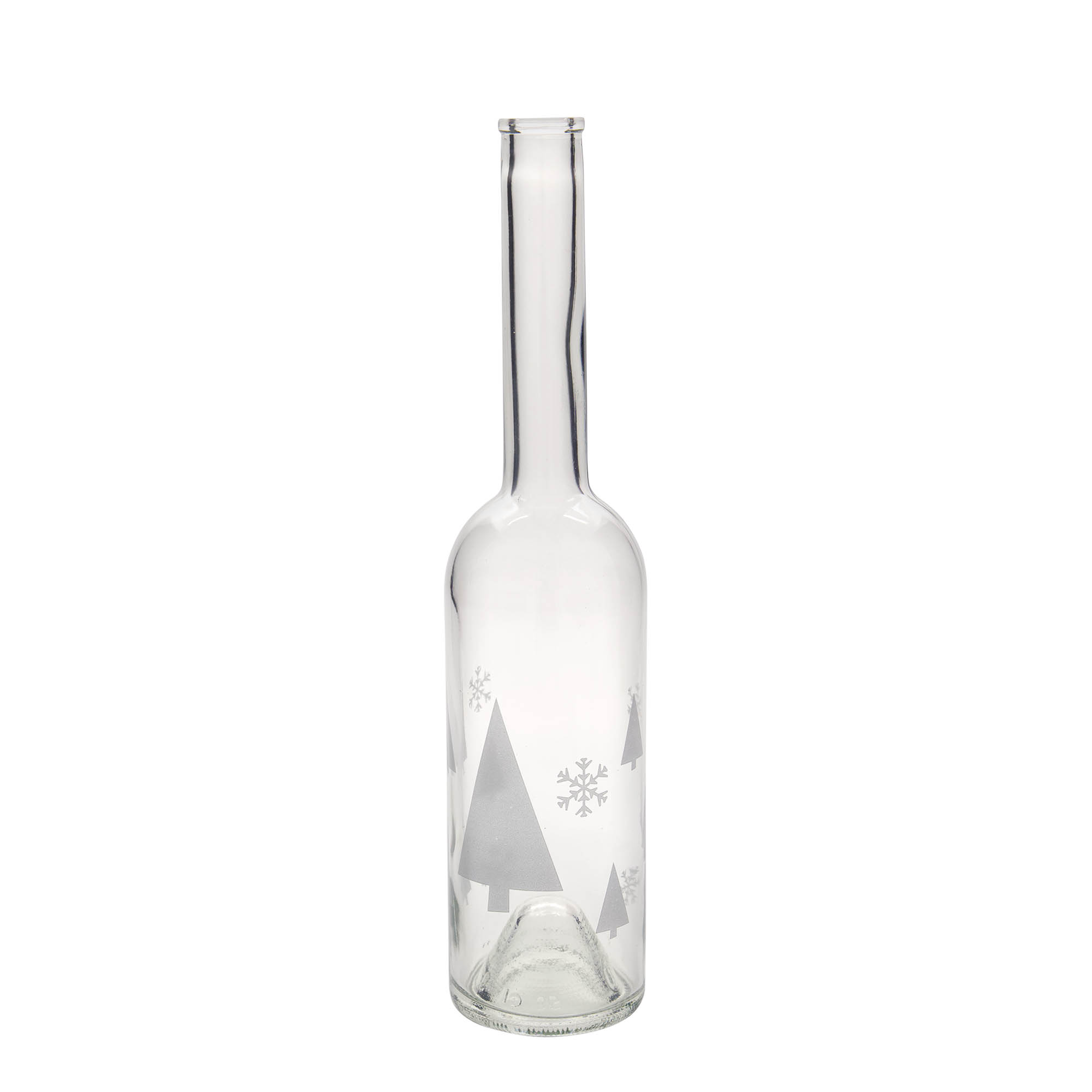 Glazen fles 'Opera', 500 ml, motief: Sneeuwvlokken, monding: kurk Glazen fles 'Opera', 500 ml, motief: Sneeuwvlokken, monding: kurk