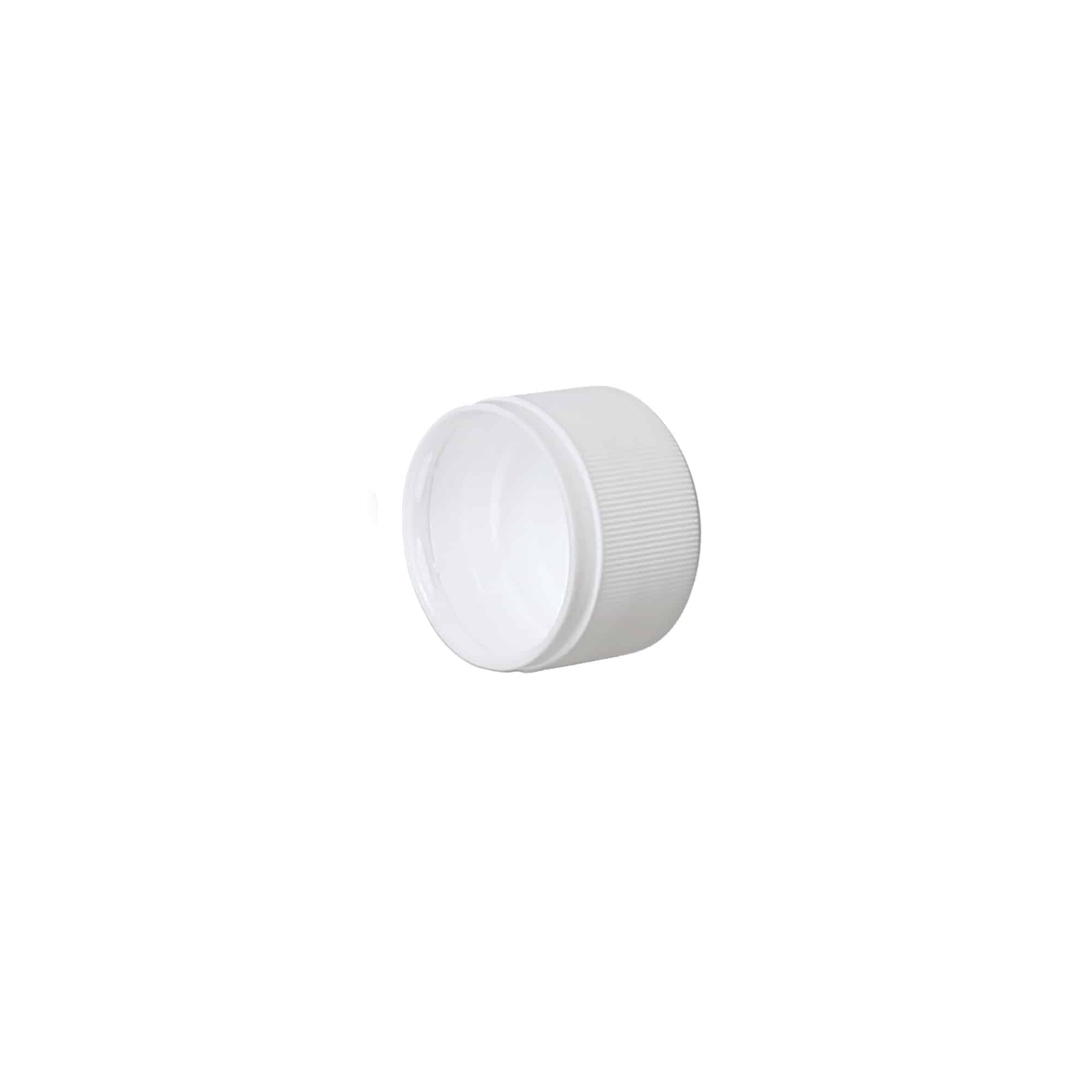 Bouchon à vis Variante A, plastique PP blanc, pour goulot : PP 28