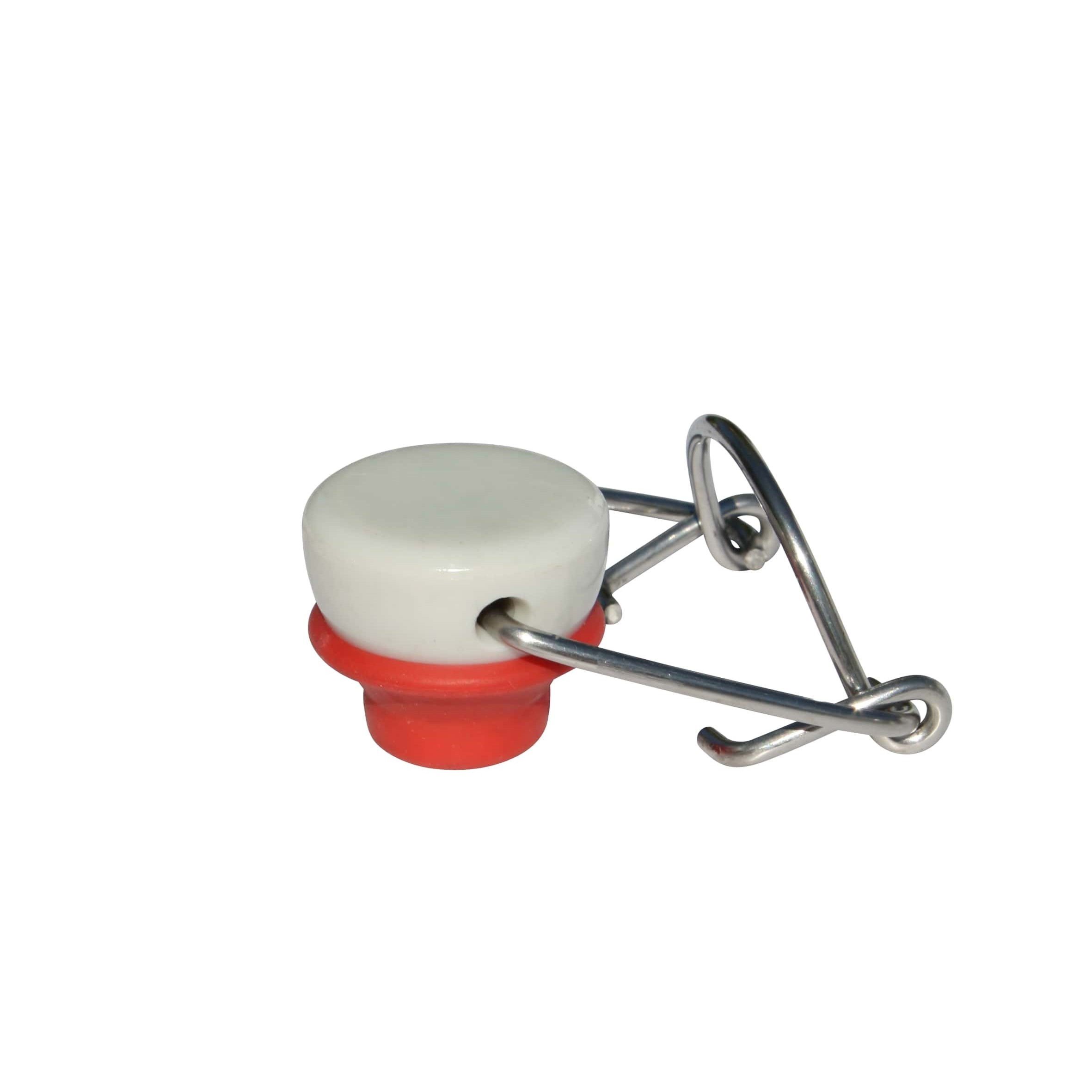 Beugelsluiting speciaal formaat, kunststof, rood-wit Beugelsluiting speciaal formaat, kunststof, rood-wit