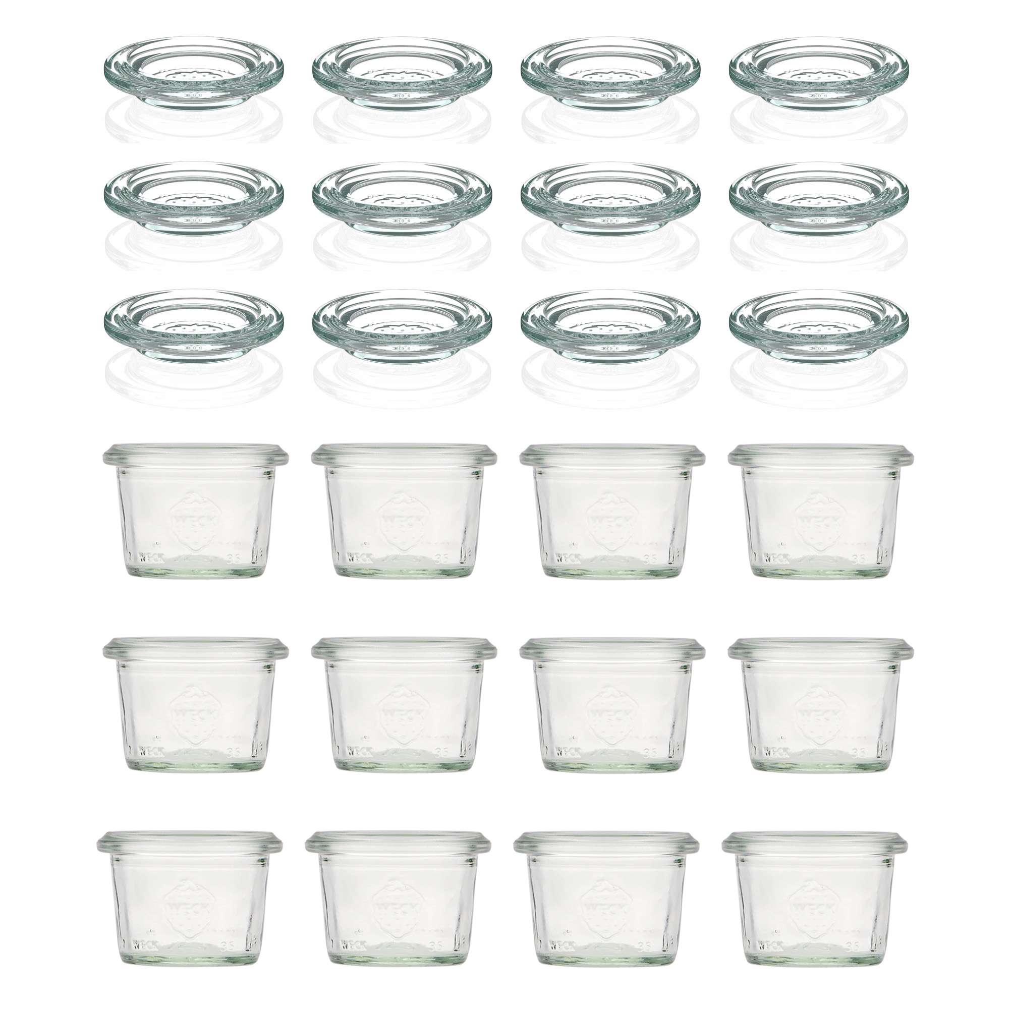 12x 35 ml WECK-stortglas met glazen deksel RR 40