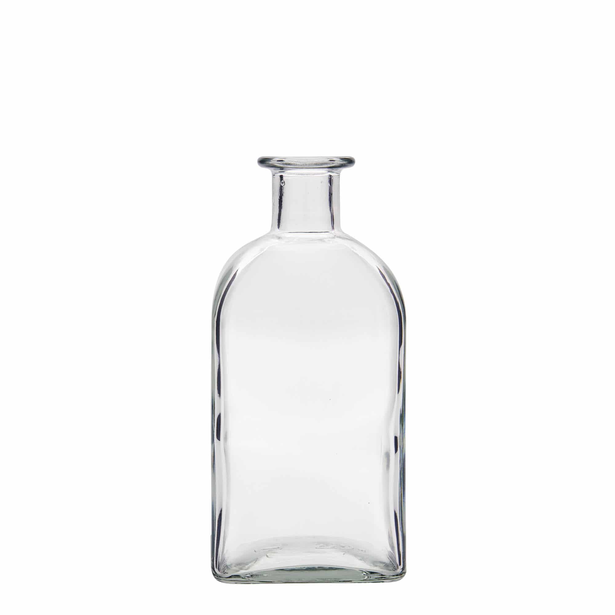 Glazen fles Apotheker carré, 500 ml, vierkant, monding: kurk Glazen fles Apotheker carré, 500 ml, vierkant, monding: kurk