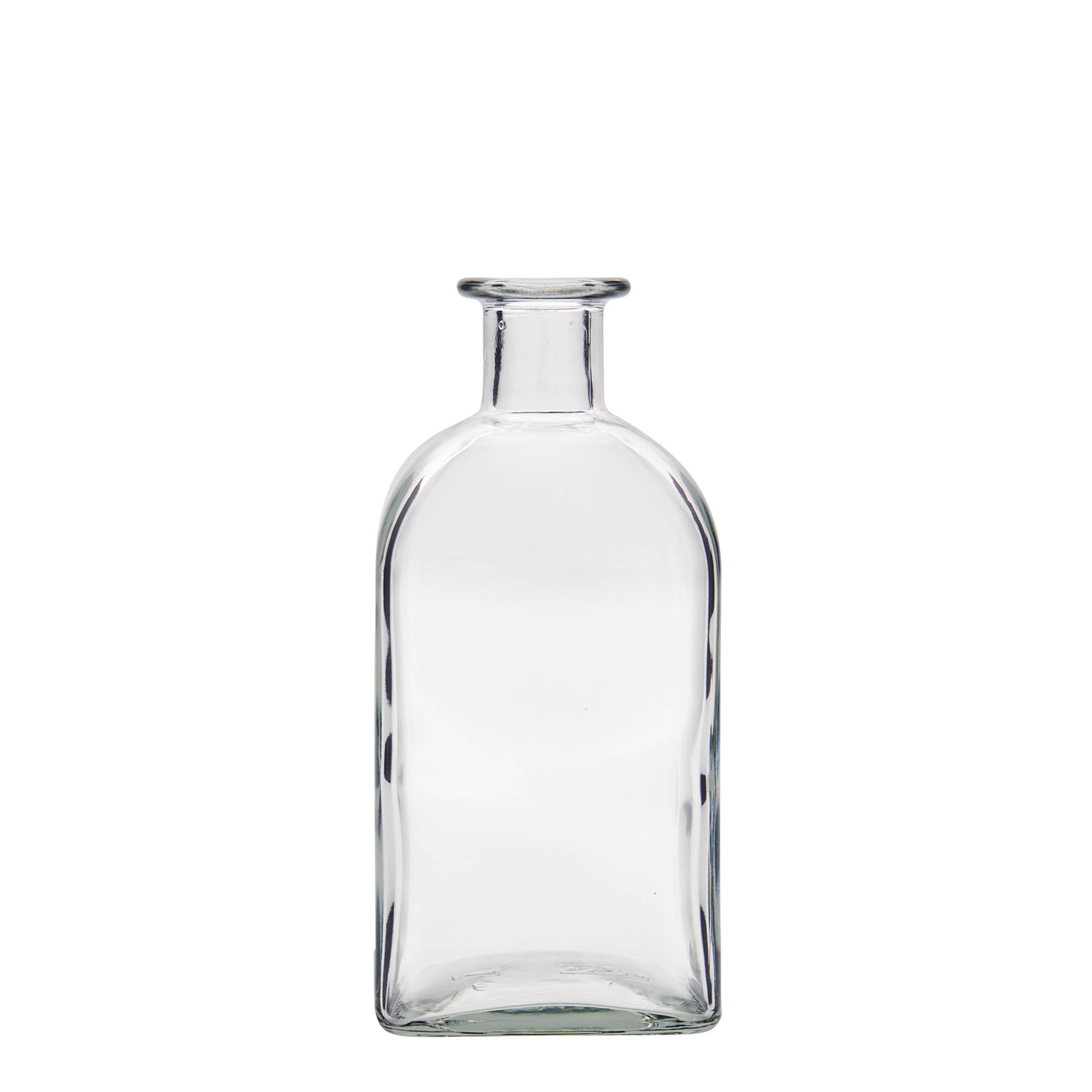 Glazen fles Apotheker carré, 500 ml, vierkant, monding: kurk Glazen fles Apotheker carré, 500 ml, vierkant, monding: kurk