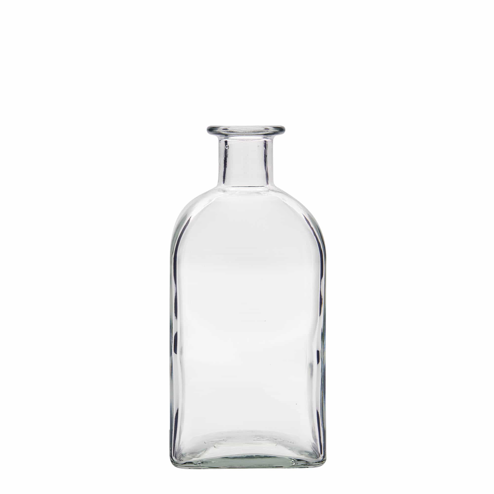 Bouteille en verre apothicaire « Carré », carrée 500 ml, bouchage: bouchon