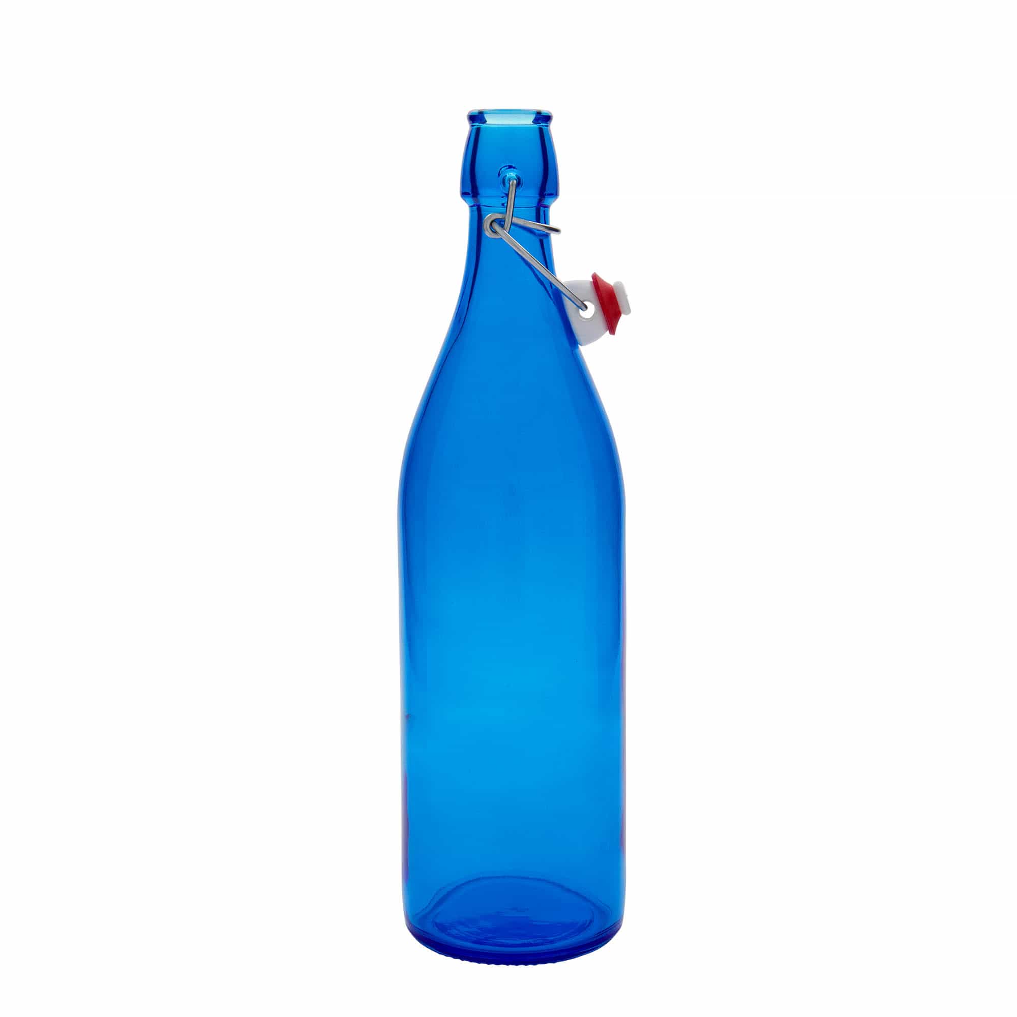 Glazen fles 'Giara', 1000 ml, blauw, monding: beugelsluiting Glazen fles 'Giara', 1000 ml, blauw, monding: beugelsluiting