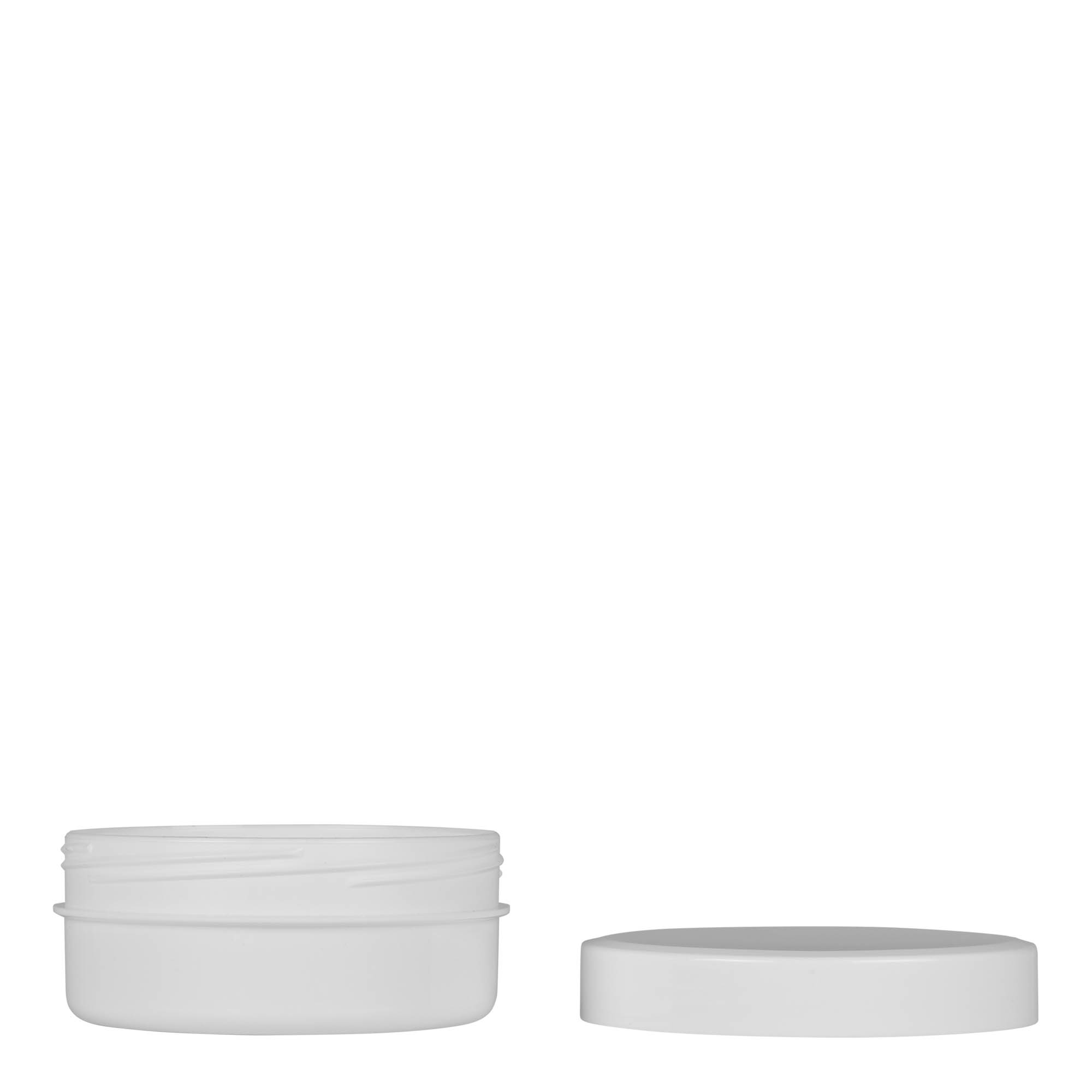 Boîte en plastique 125 ml 'White Line', PP, blanche, bouchage: Bougage à vis Boîte en plastique 125 ml 'White Line', PP, blanche, bouchage: Bougage à vis