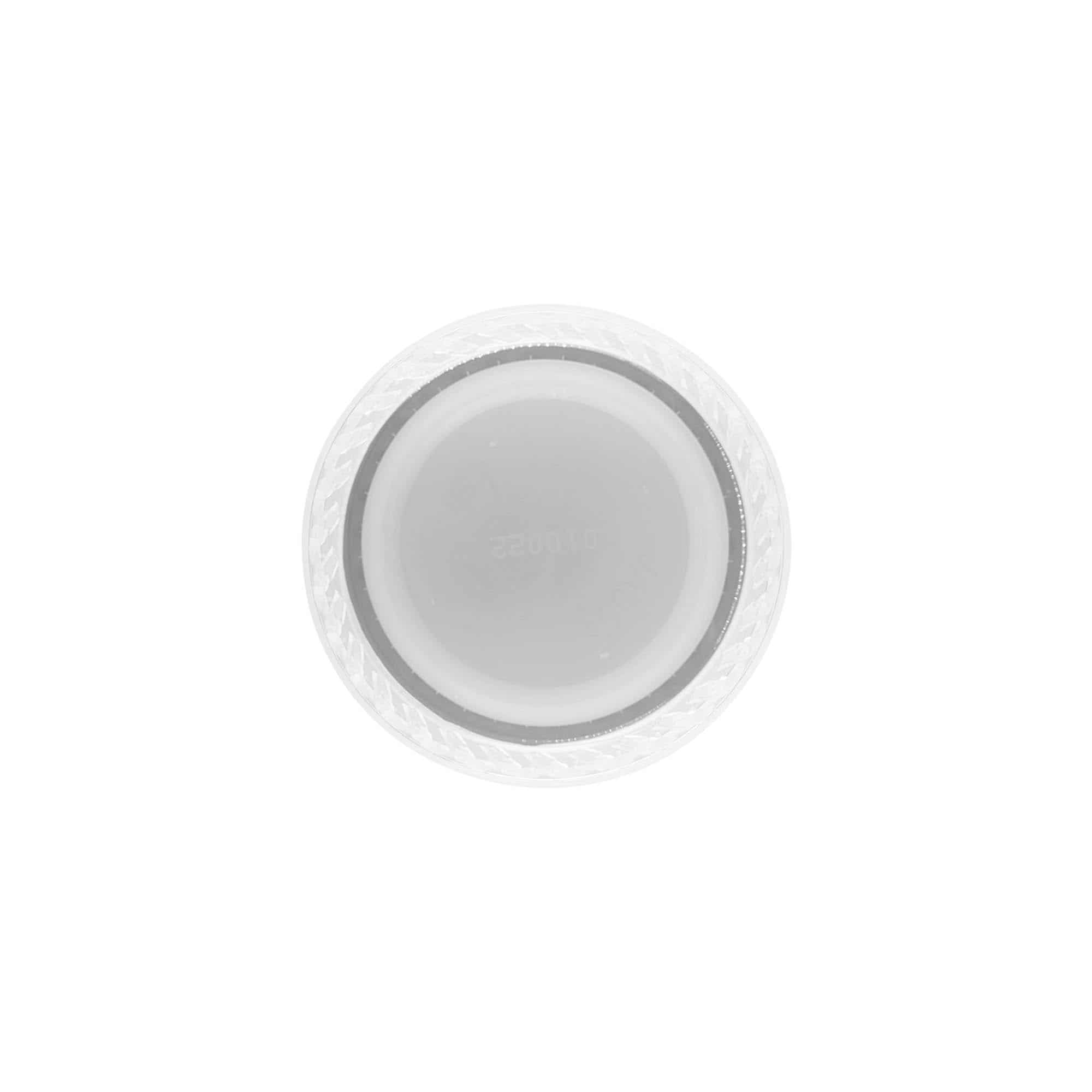 Schroefsluiting tweestartschroefdraad, PE-kunststof, wit, voor monding: pet, 38 mm