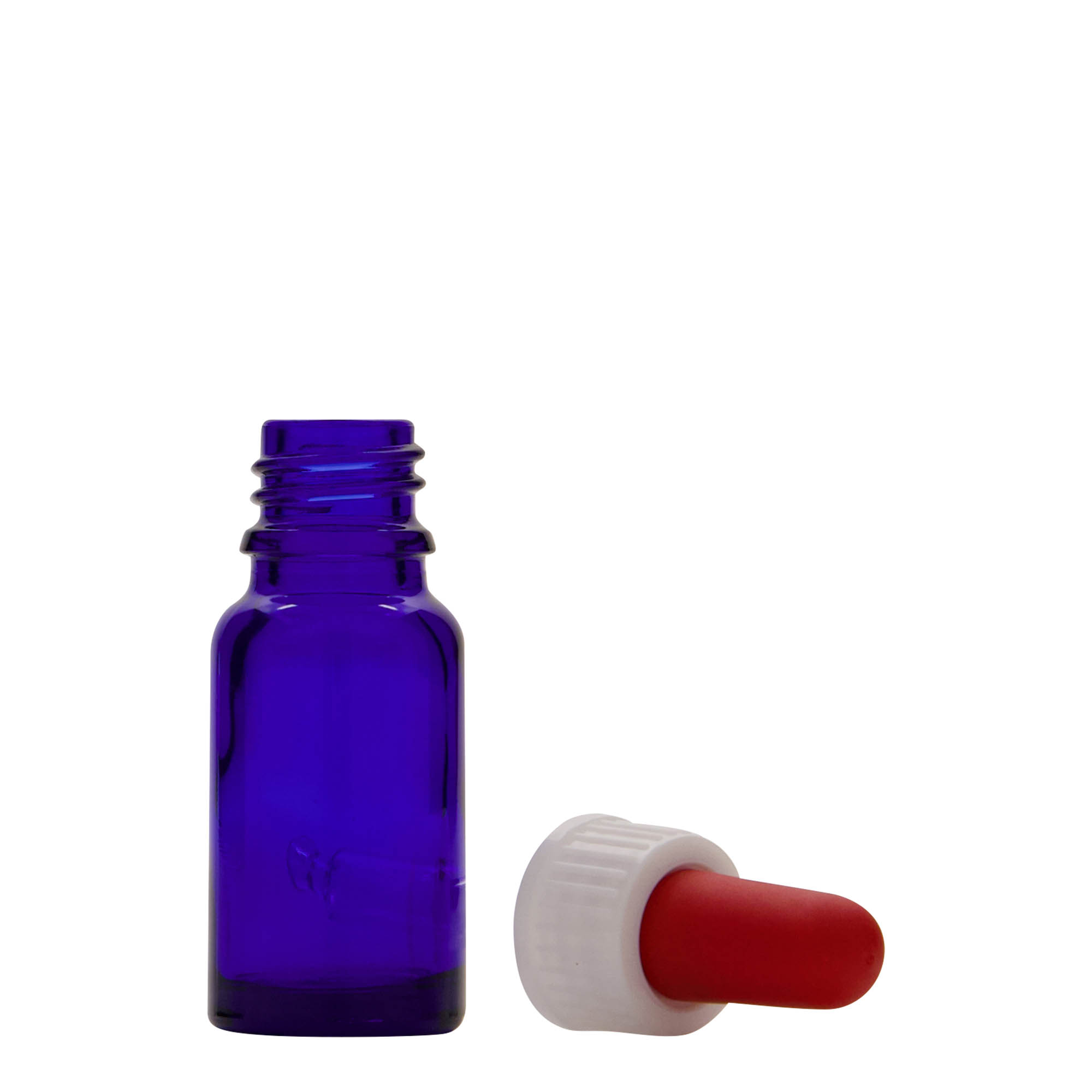 Flacon compte-gouttes médical 10 ml, verre, bleu roi-rouge, bouchage: DIN 18 Flacon compte-gouttes médical 10 ml, verre, bleu roi-rouge, bouchage: DIN 18
