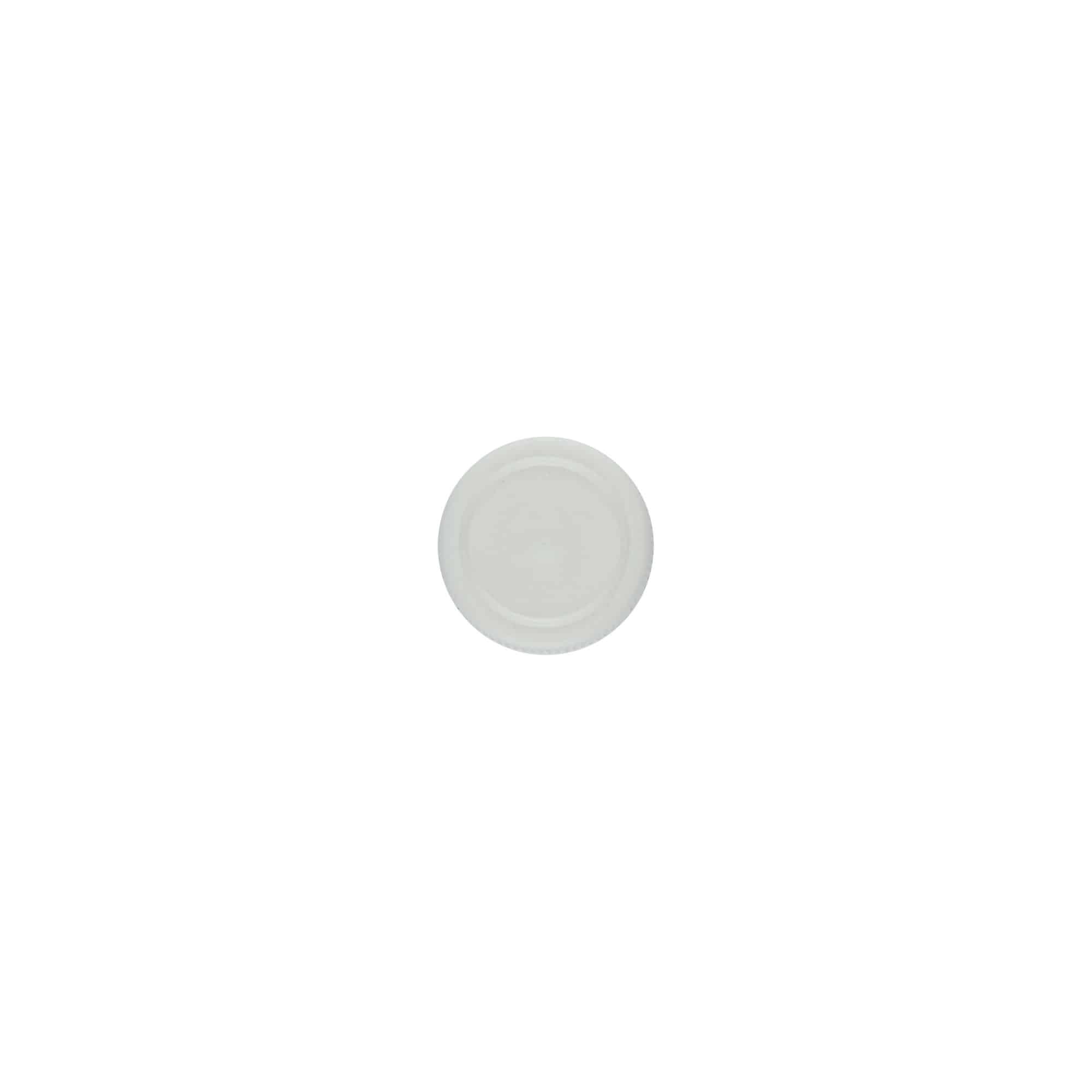 Bougage à vis pour éprouvette en PET, plastique, blanc