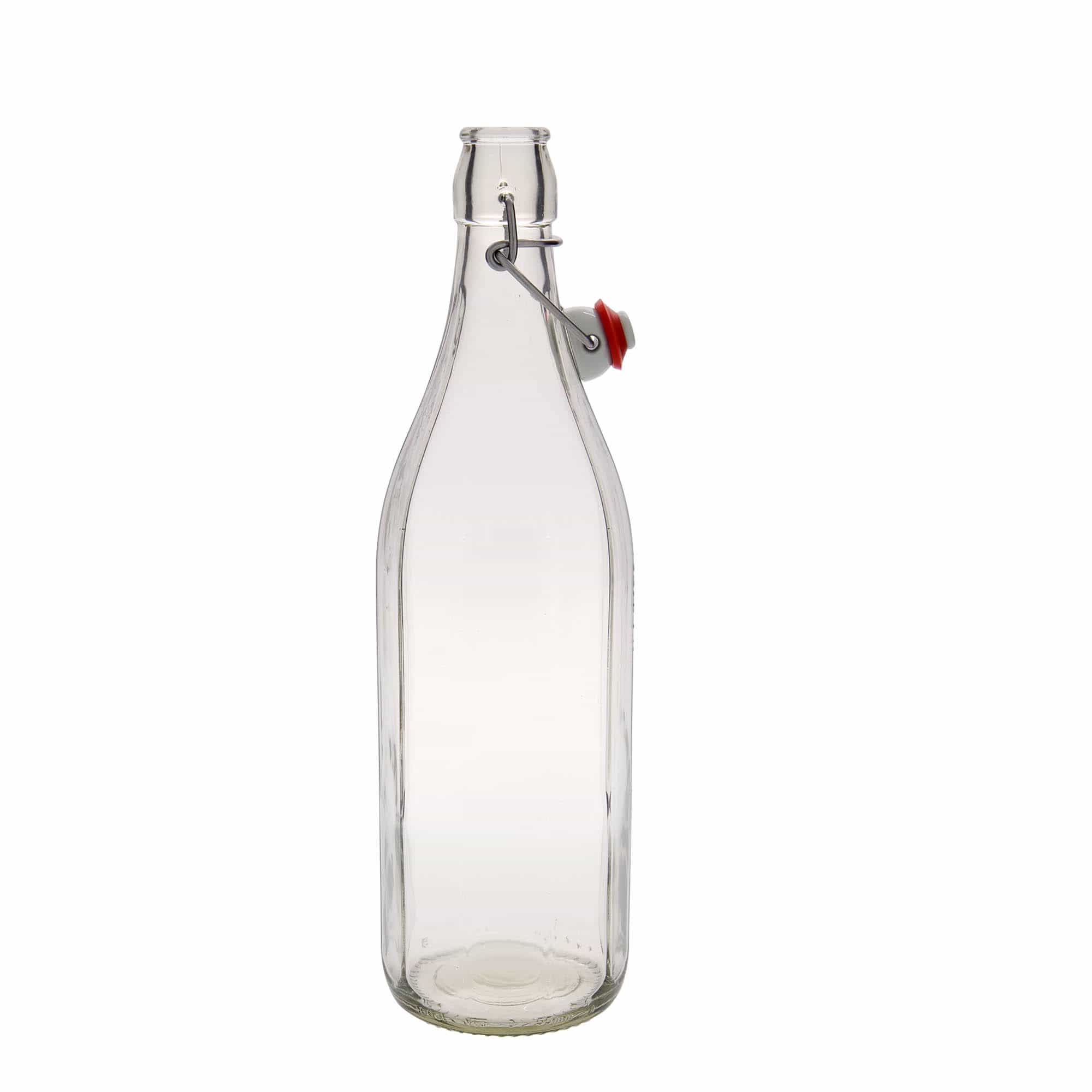 Bouteille en verre 1 000 ml « Bravo », décagonale, bouchage: bouchon mécanique