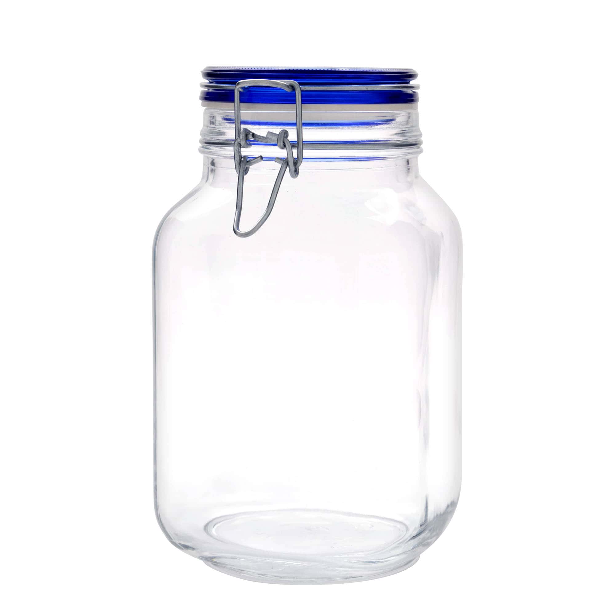 Bocal à fermeture mécanique 2 000 ml « Fido » Blue Top, carré, bouchage: bouchon mécanique