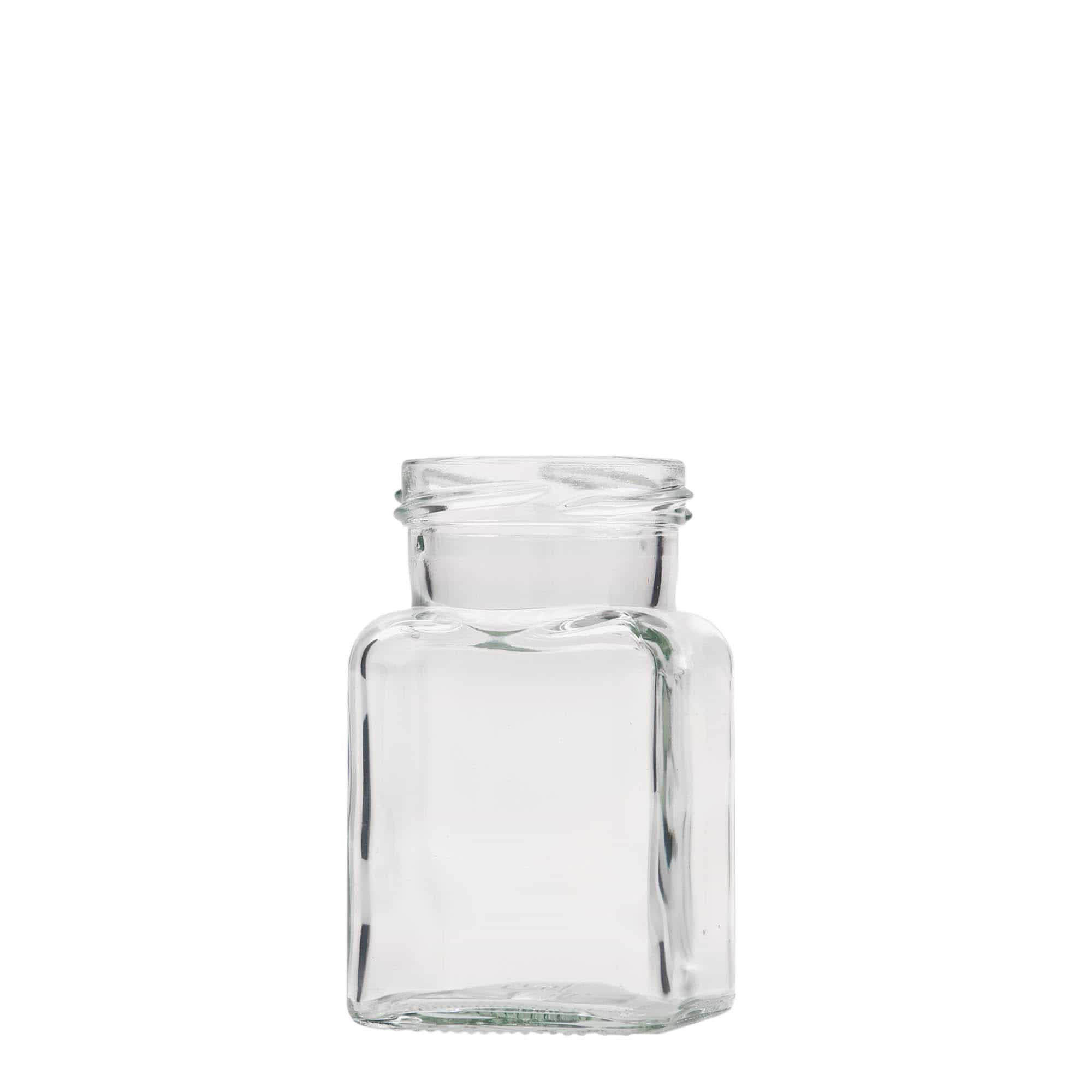 Vierkante pot, 150 ml, monding: twist-off (TO 53) Vierkante pot, 150 ml, monding: twist-off (TO 53)