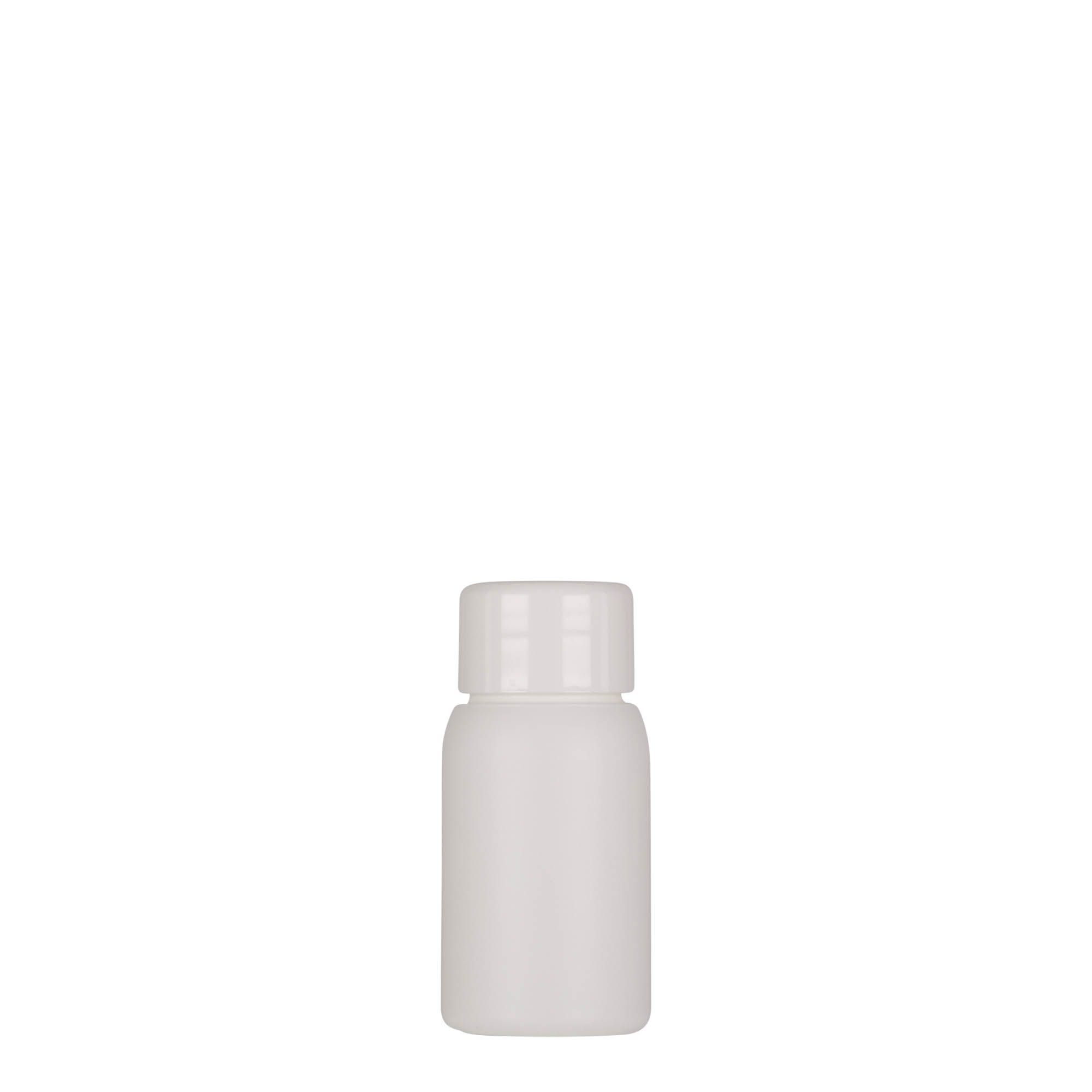 Plastic fles 'Tuffy', 30 ml, HDPE, wit, monding: 24/410