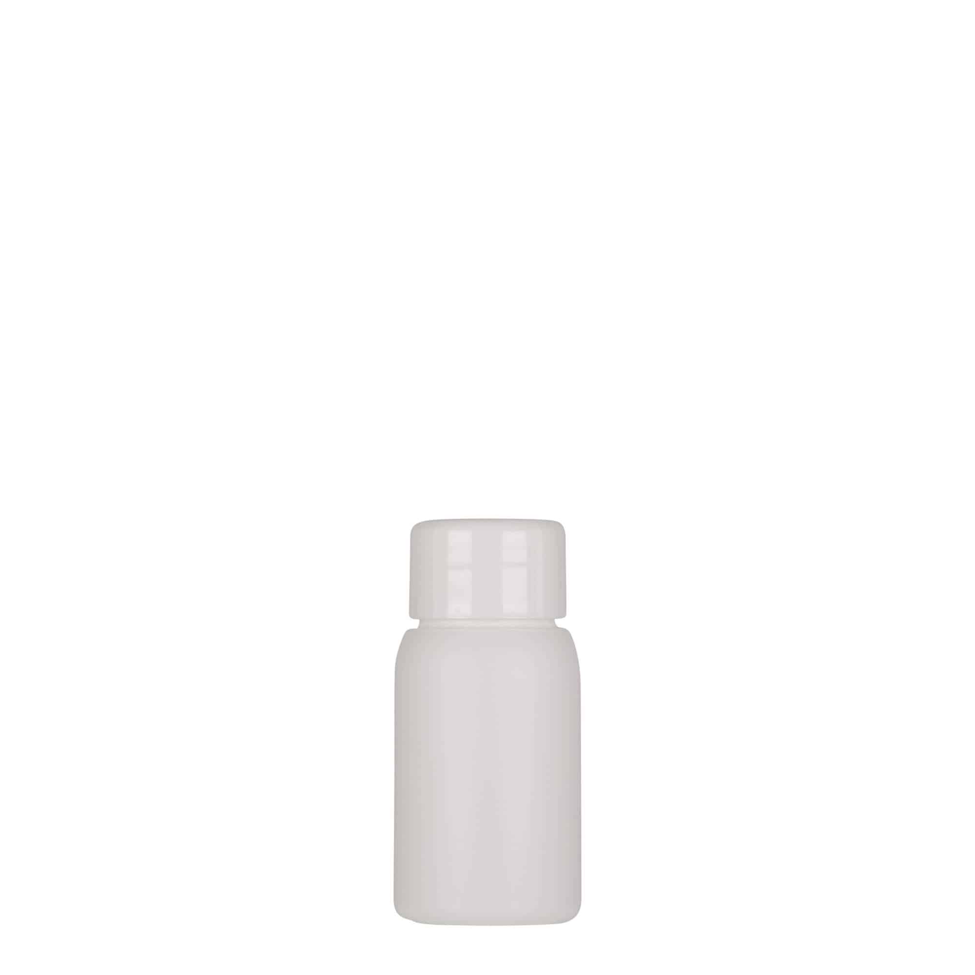 Plastic fles 'Tuffy', 30 ml, HDPE, wit, monding:  24/410