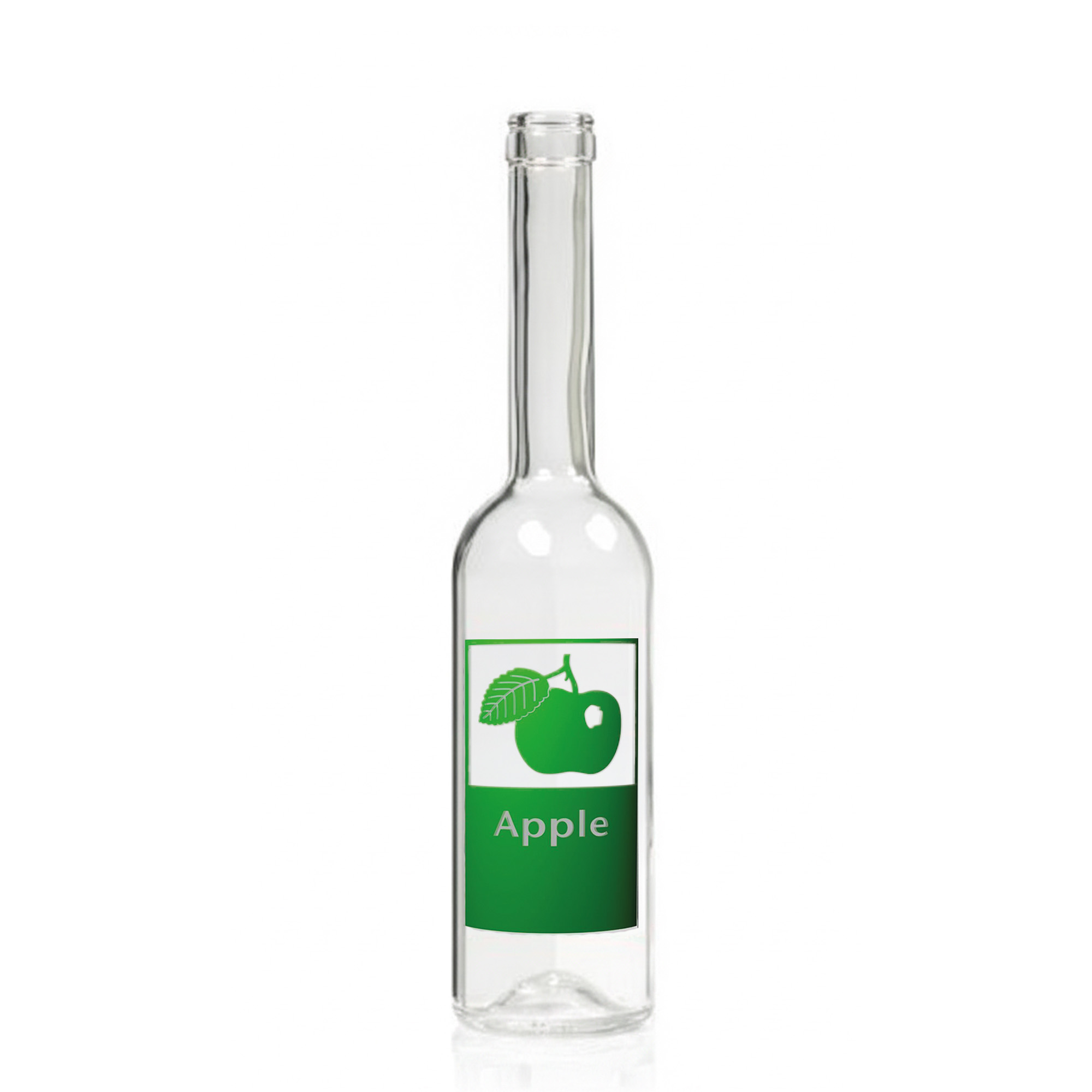 Bouteille en verre 500 ml 'Opera', motif : Apple, bouchage: bouchon Bouteille en verre 500 ml 'Opera', motif : Apple, bouchage: bouchon